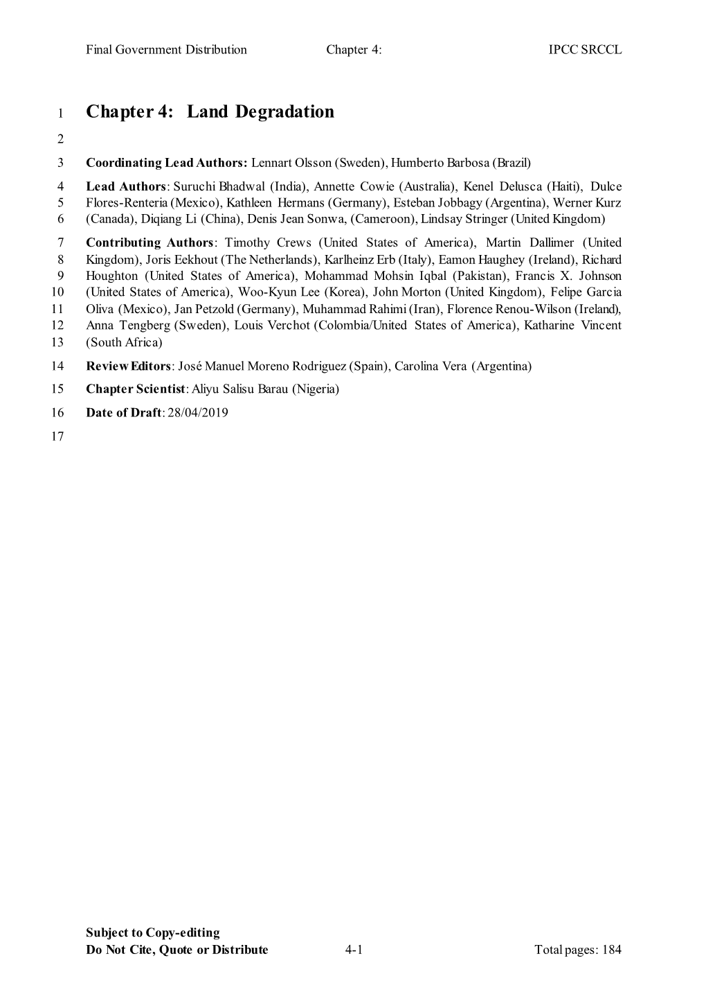 Chapter 4: IPCC SRCCL