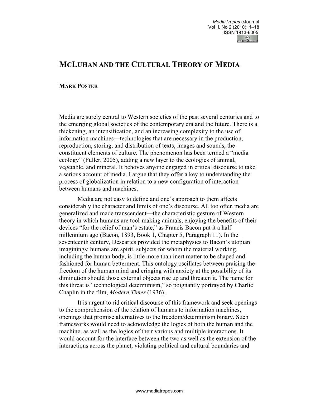 Mcluhan and the Cultural Theory of Media