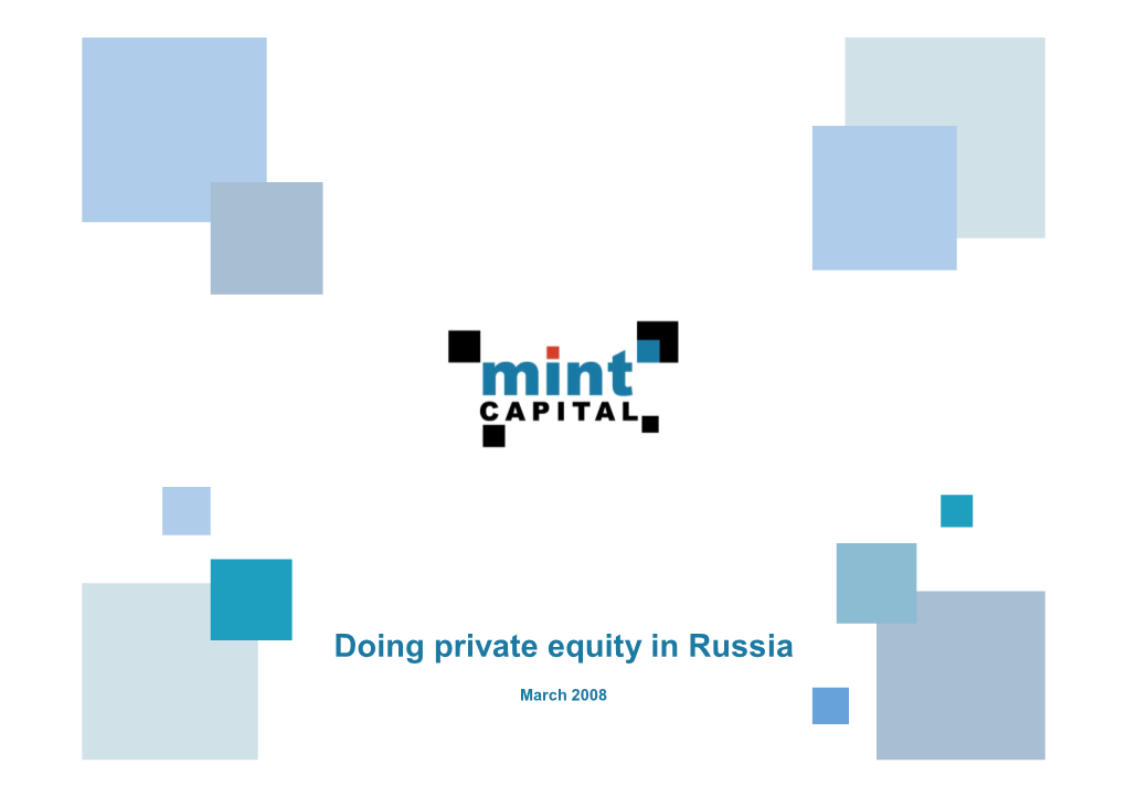 Doing Private Equity in Russia