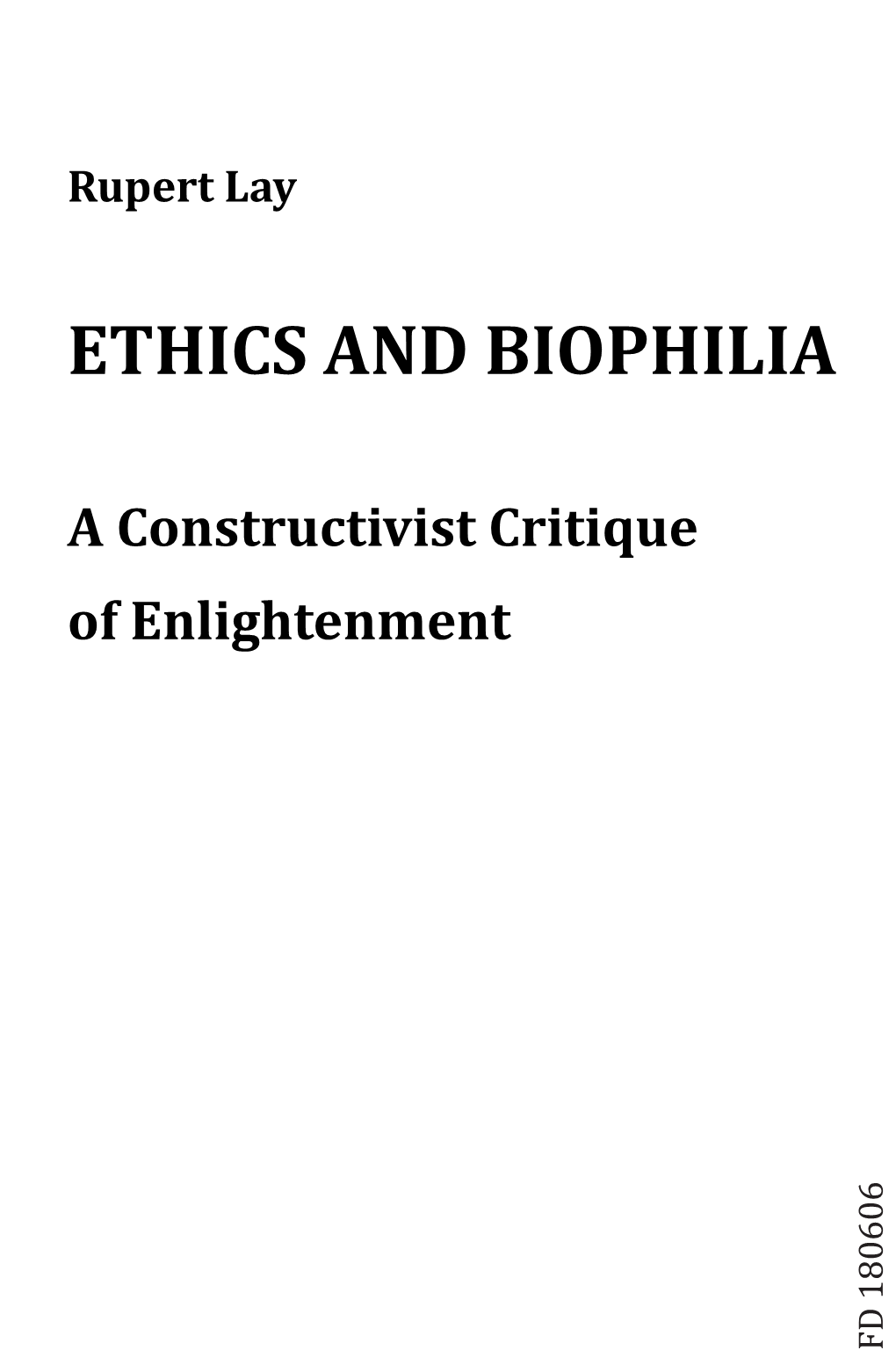 Ethics and Biophilia