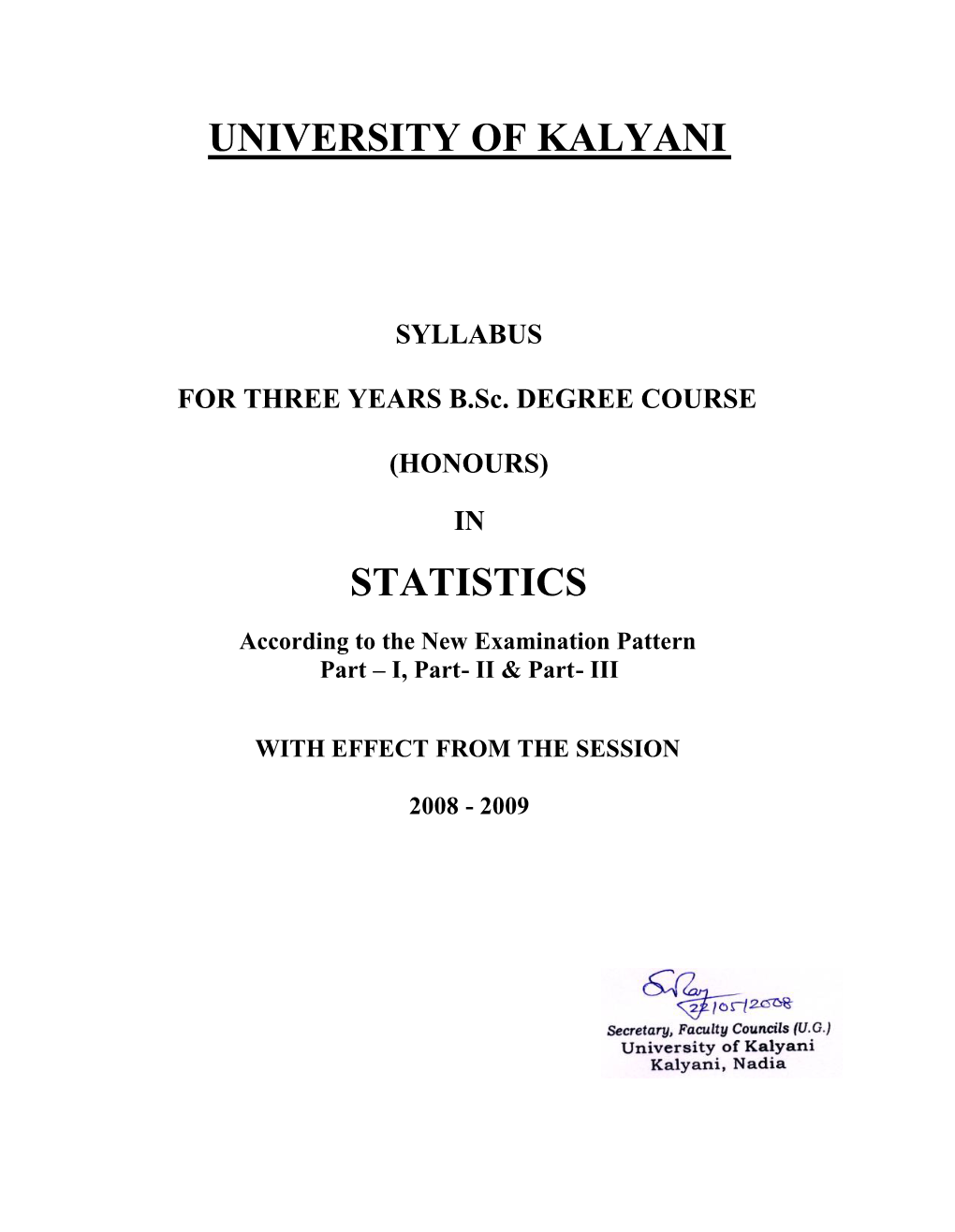 Statistics (Hons.) Syllabus W.E.F. 2008-09.Pdf