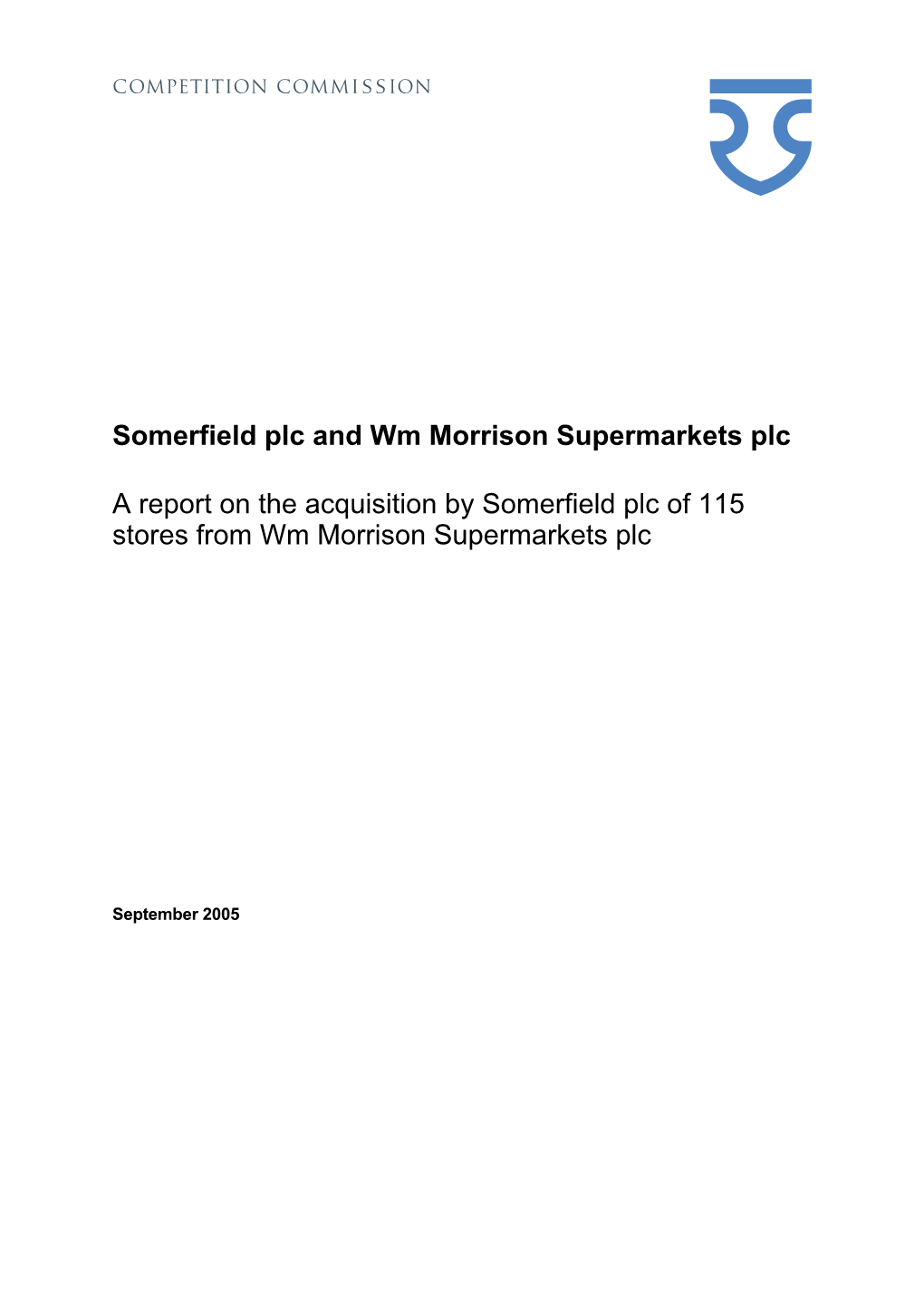 Somerfield Plc / Wm Morrison Supermarkets Plc Inquiry