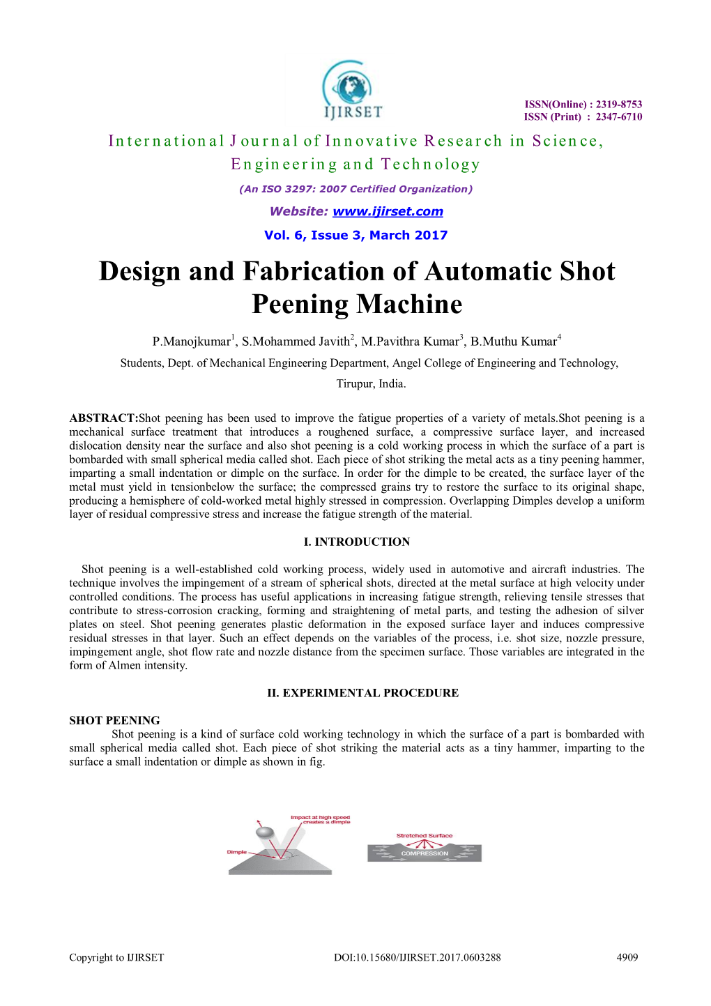Design and Fabrication of Automatic Shot Peening Machine