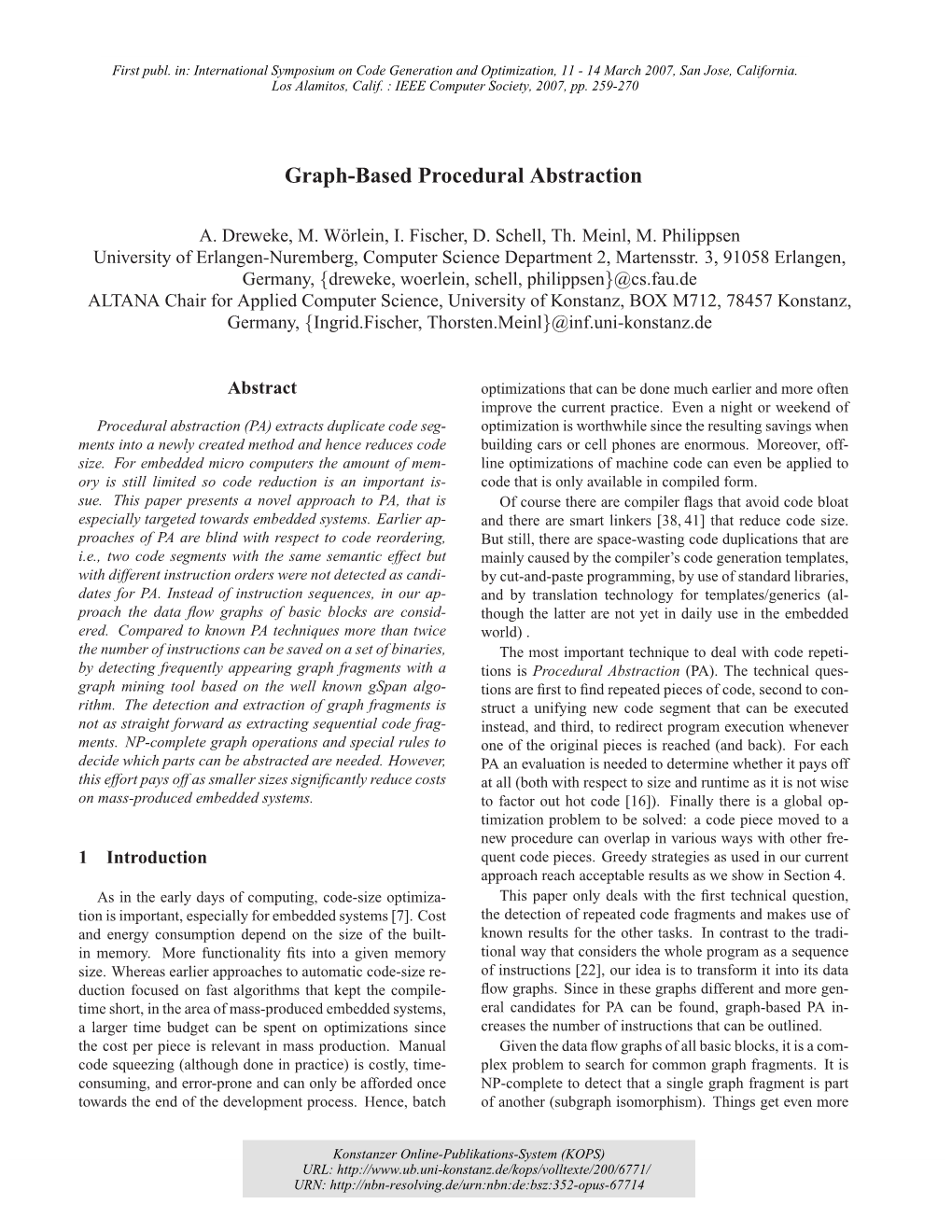 Graph-Based Procedural Abstraction