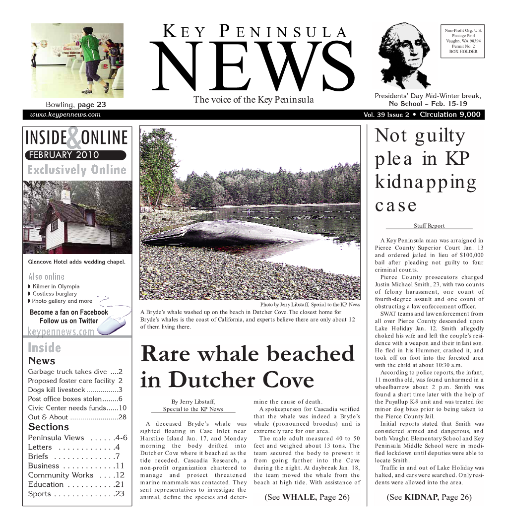 Rare Whale Beached in Dutcher Cove