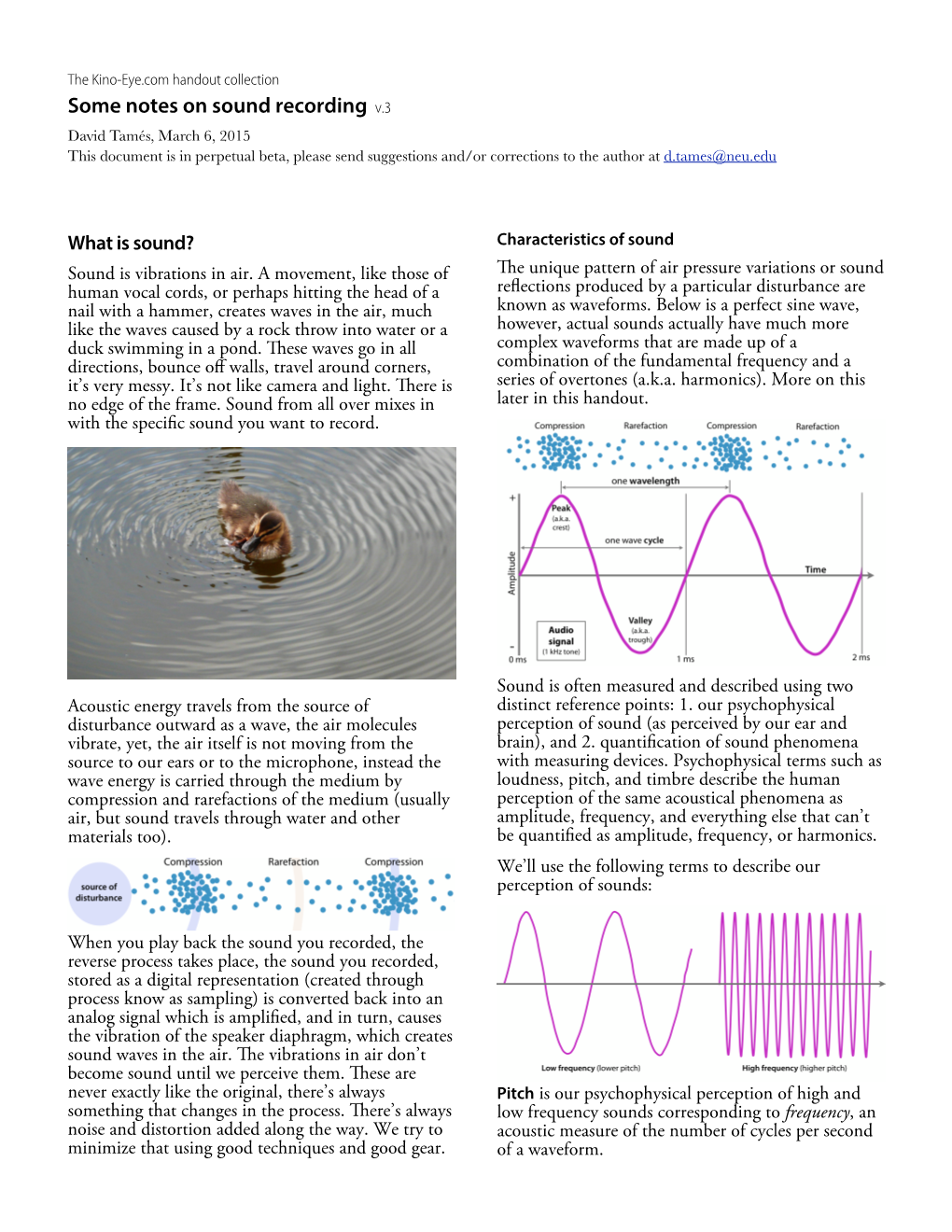 Notes on Sound Recording