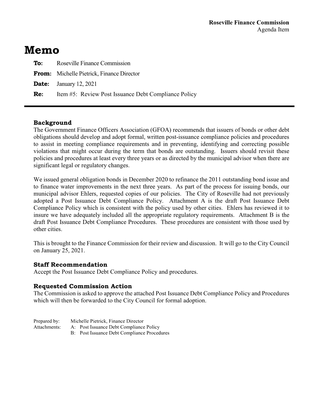 Post Issuance Debt Compliance Policy.Pdf