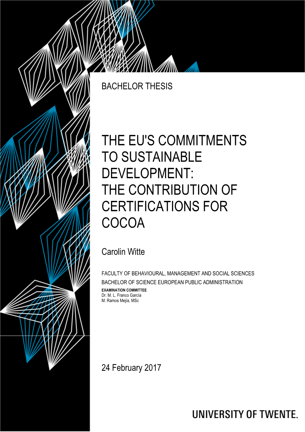 The Eu's Commitments to Sustainable Development: the Contribution of Certifications for Cocoa