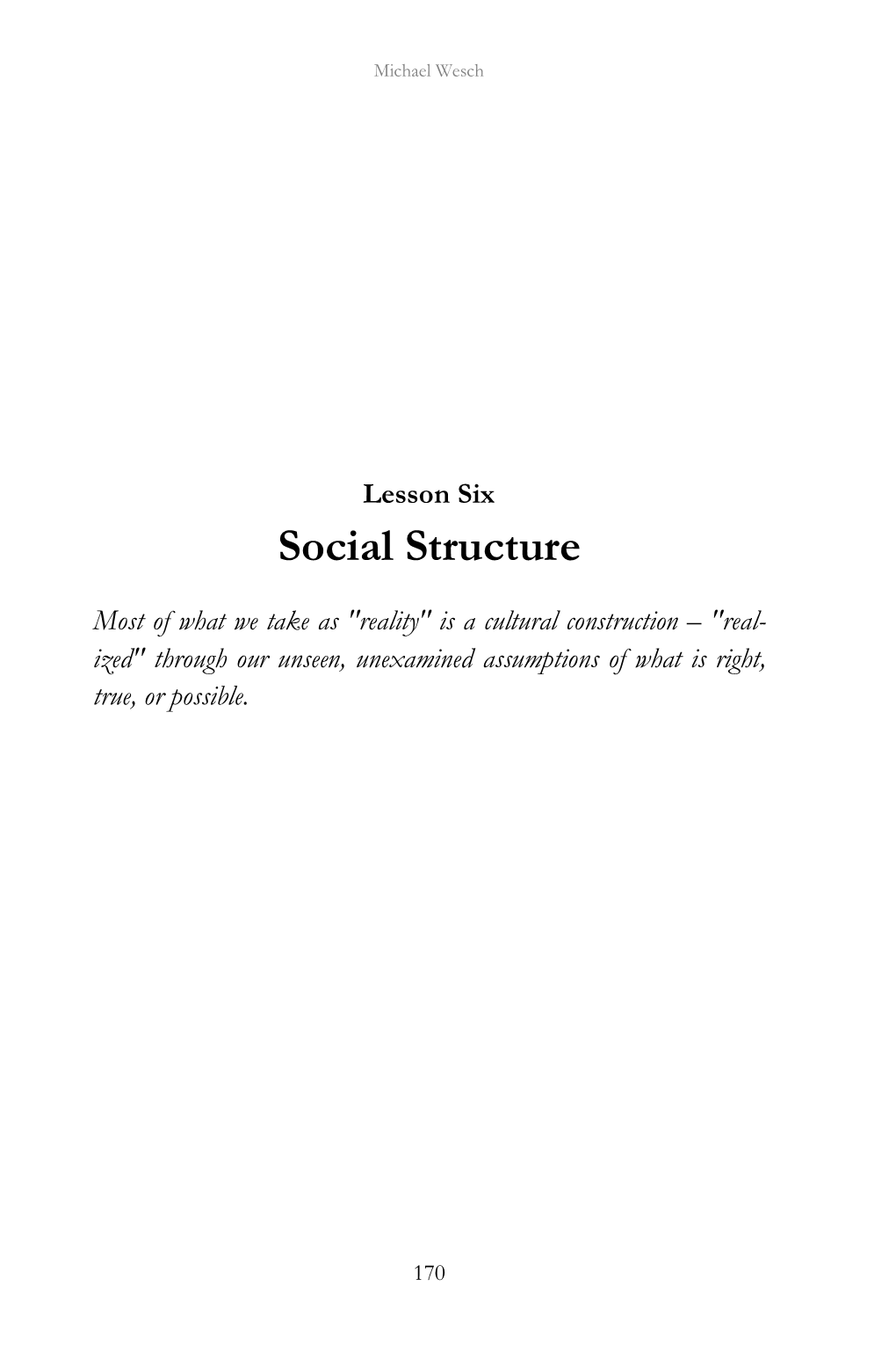 Social Structure