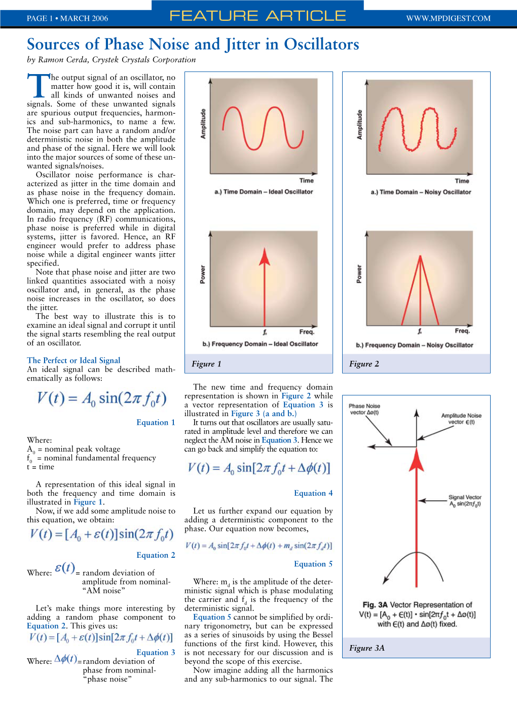 Sources of Phase Noise and Jitter in Oscillators by Ramon Cerda, Crystek Crystals Corporation