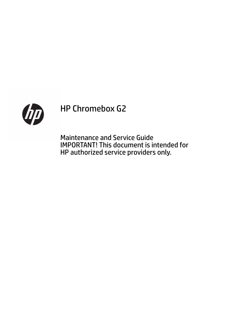 HP Chromebox G2 Maintenance and Service