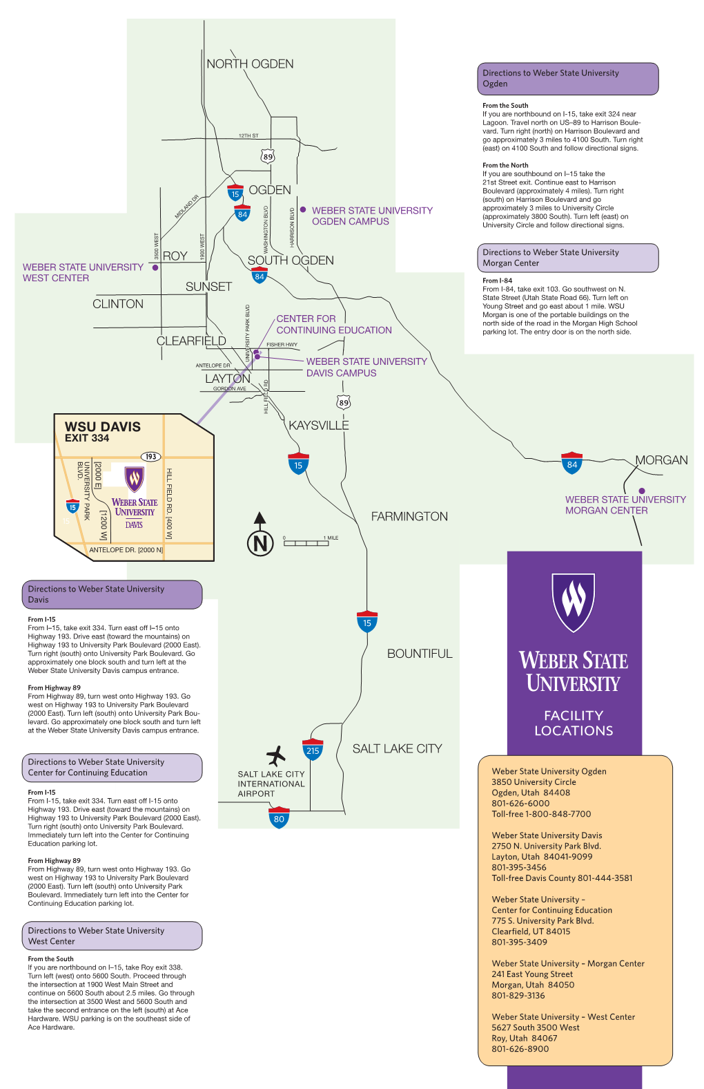 Facility Locations Wsu Davis