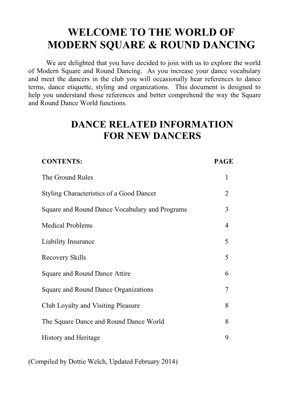 Dancer Information