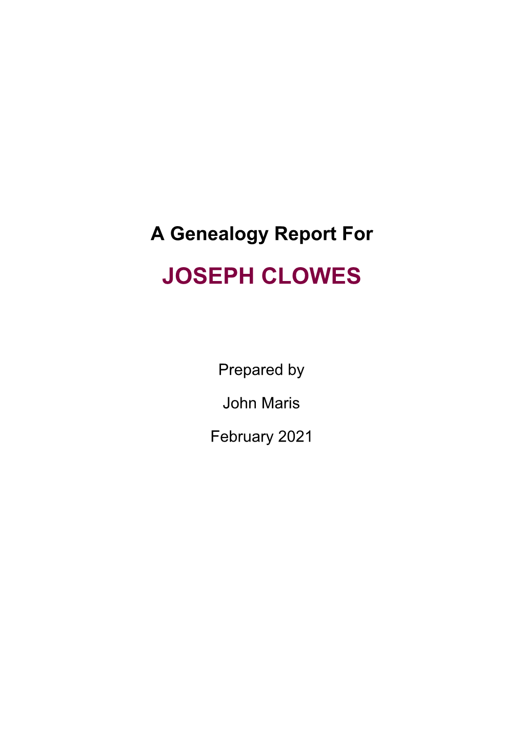 Joseph Clowes