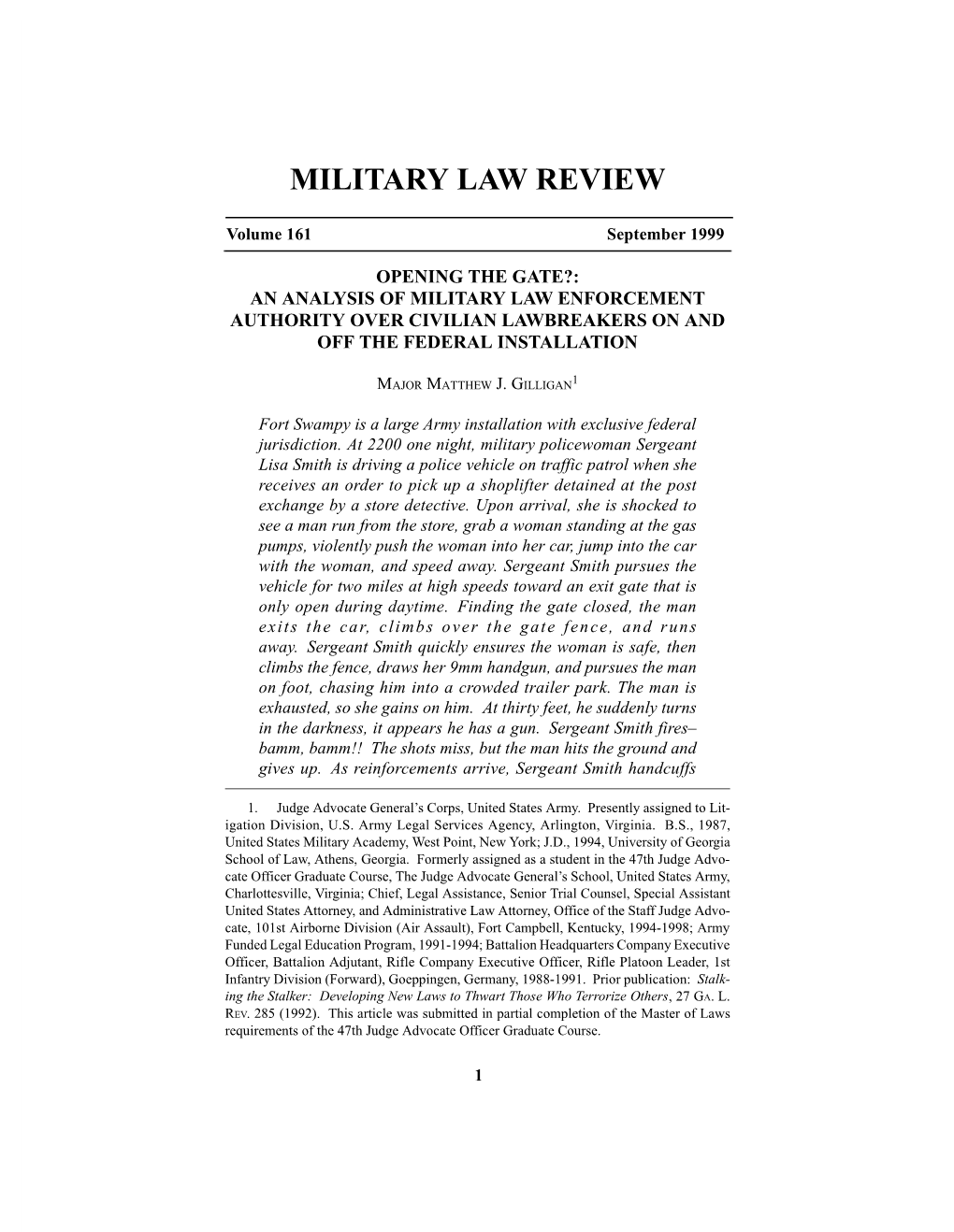 The Military Law Review, Vol