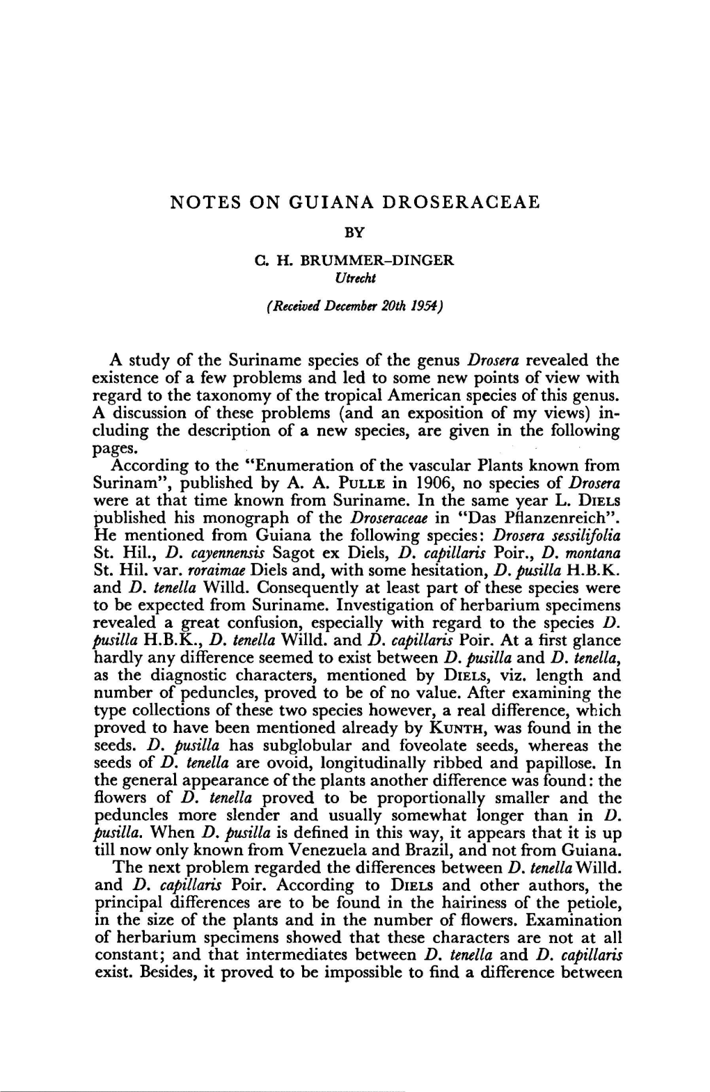 Notes on Guiana Droseraceae