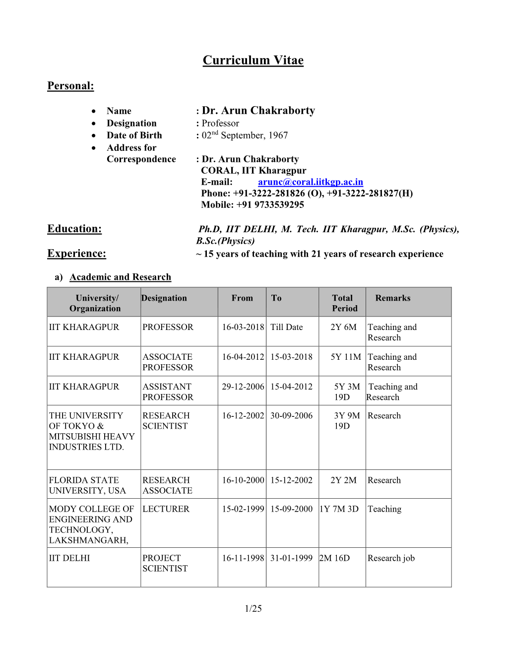 Curriculum Vitae