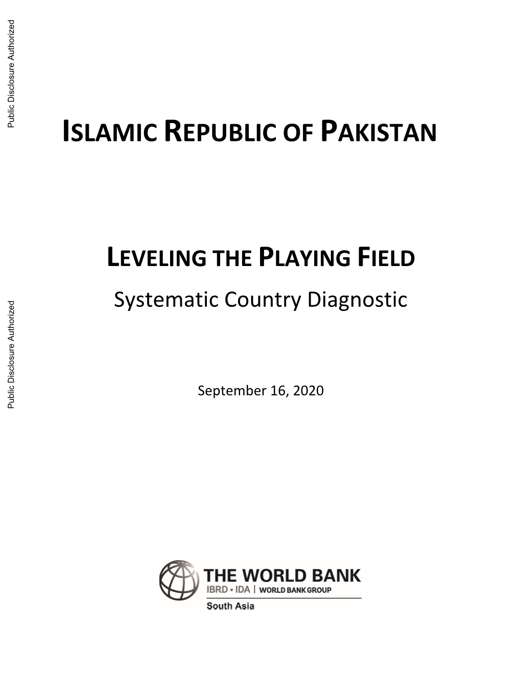 Pakistan Systematic Country Diagnostic