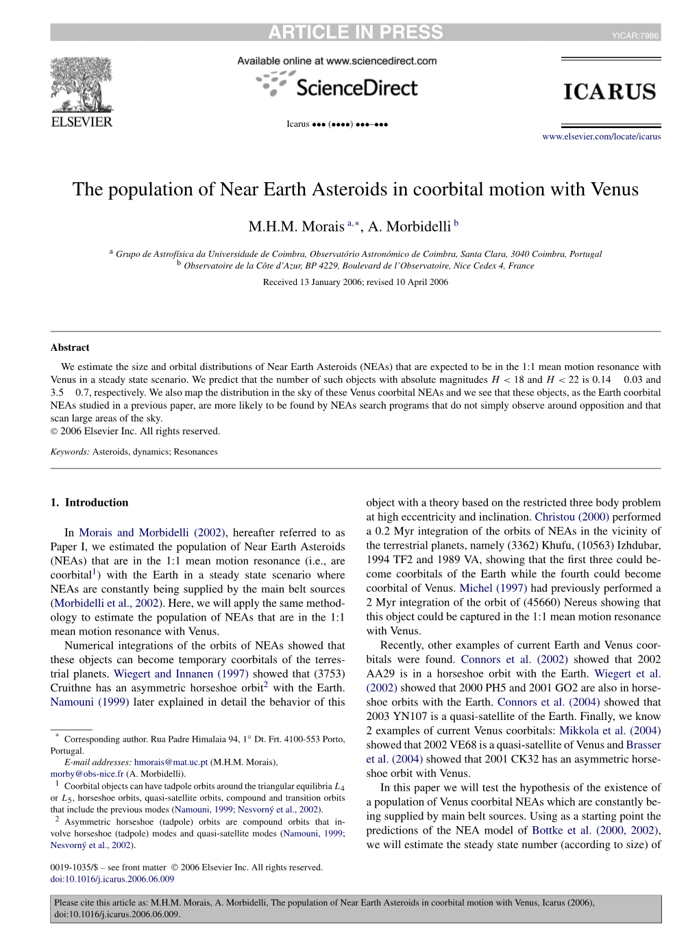 The Population of Near Earth Asteroids in Coorbital Motion with Venus