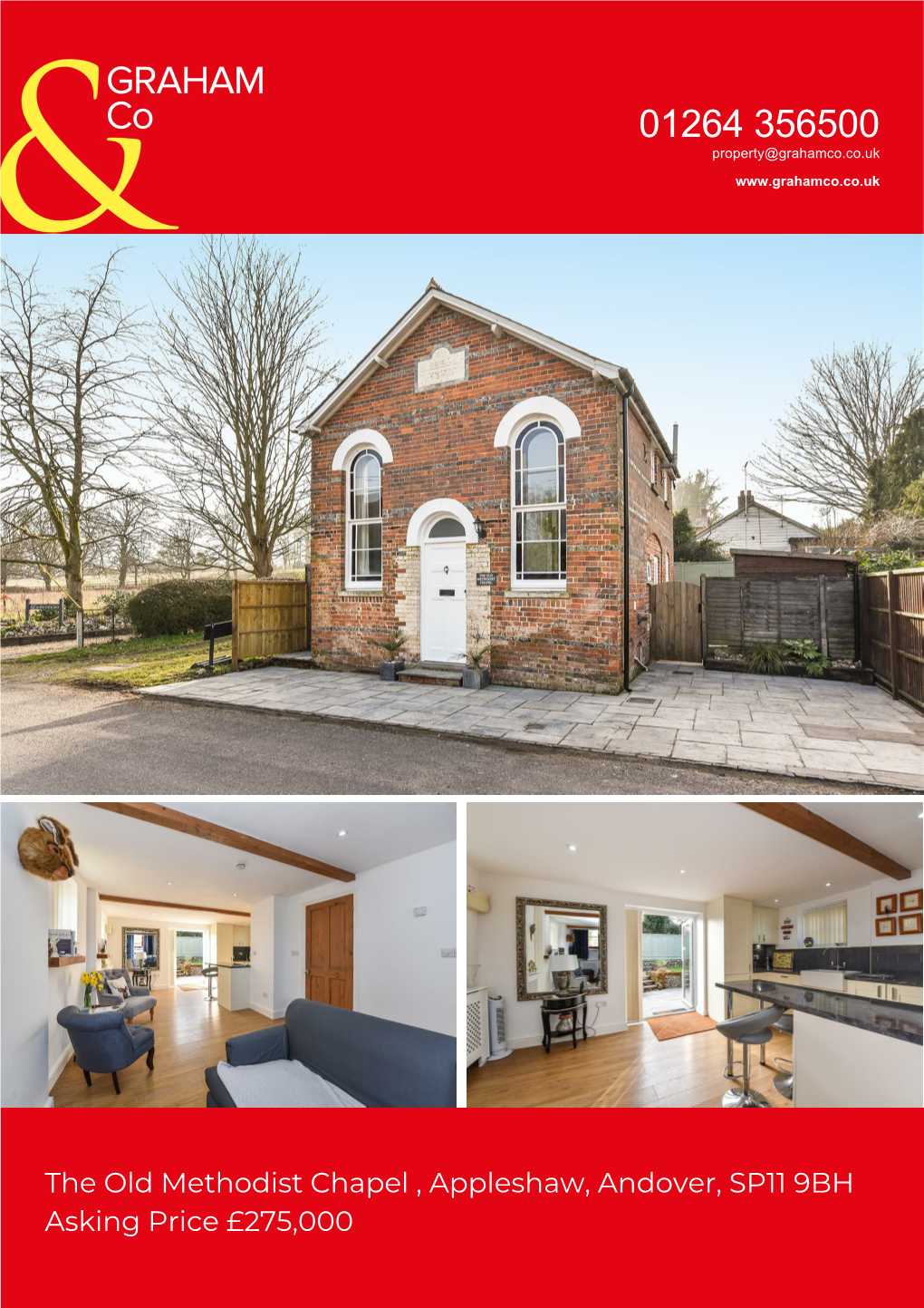 Appleshaw, Andover, SP11 9BH Asking Price £275,000 the Old Methodist Chapel , Appleshaw Andover, Asking Price £275,000