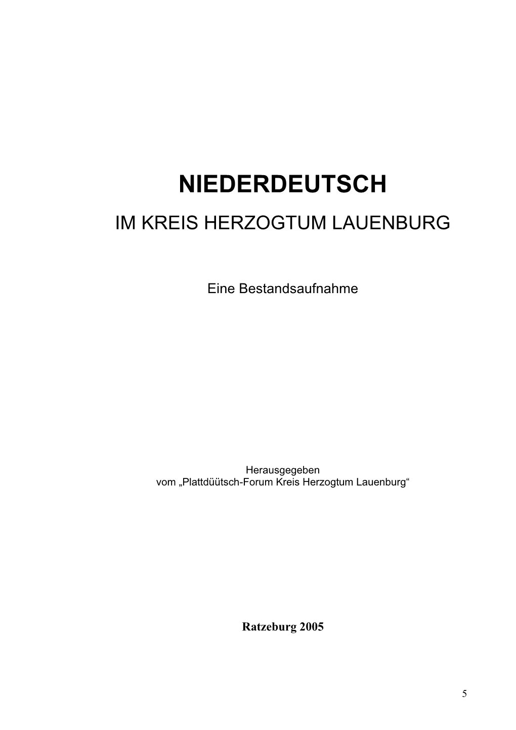 Niederdeutsch Im Kreis Herzogtum Lauenburg