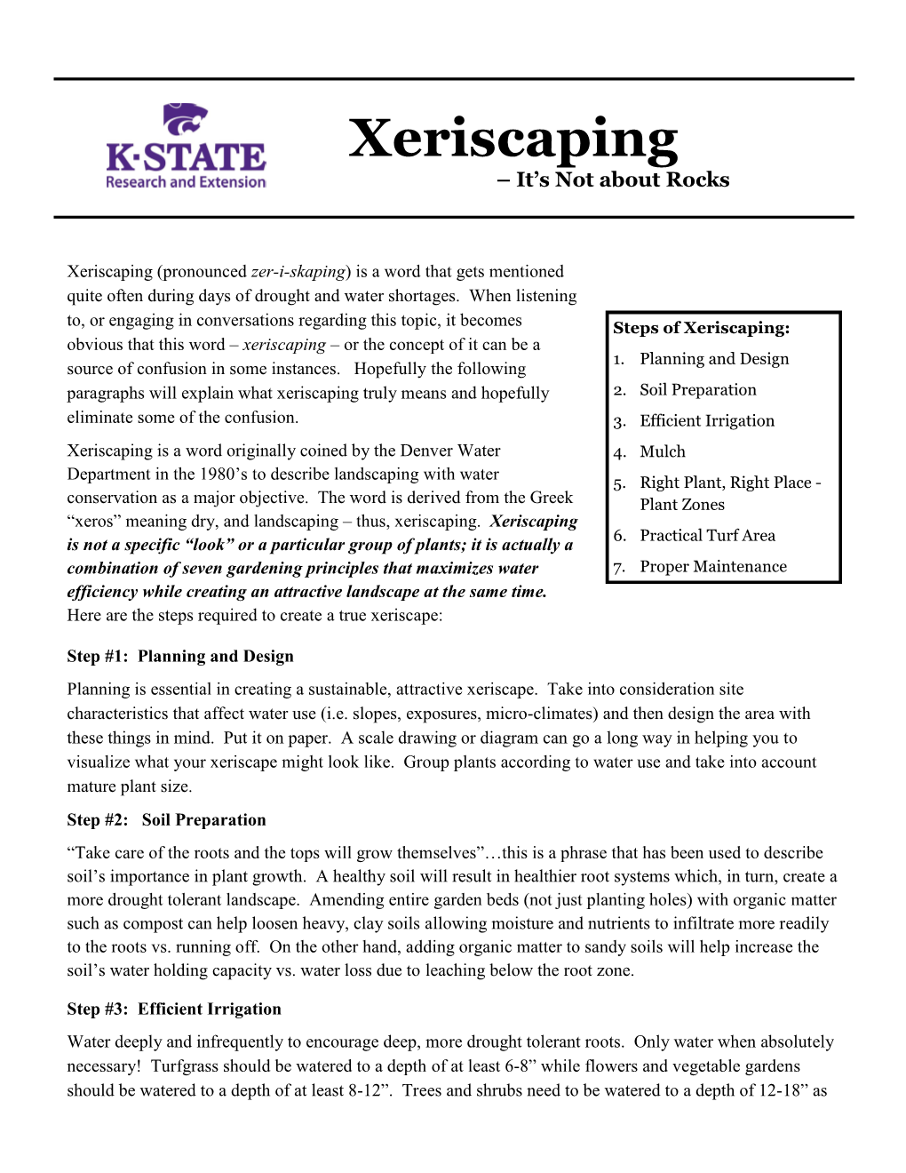 Xeriscaping Factsheet