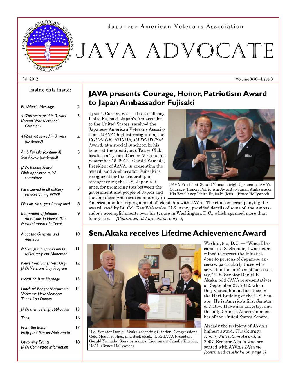 JAVA Advocate, Fall 2012 Edition