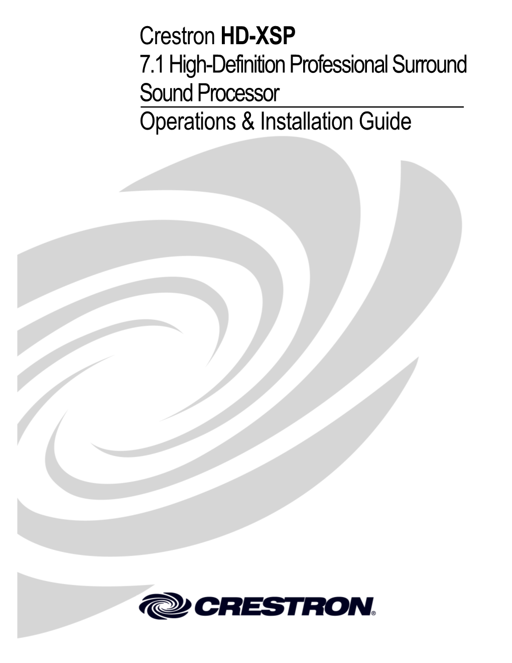 Operations & Installation Guide: HD-XSP