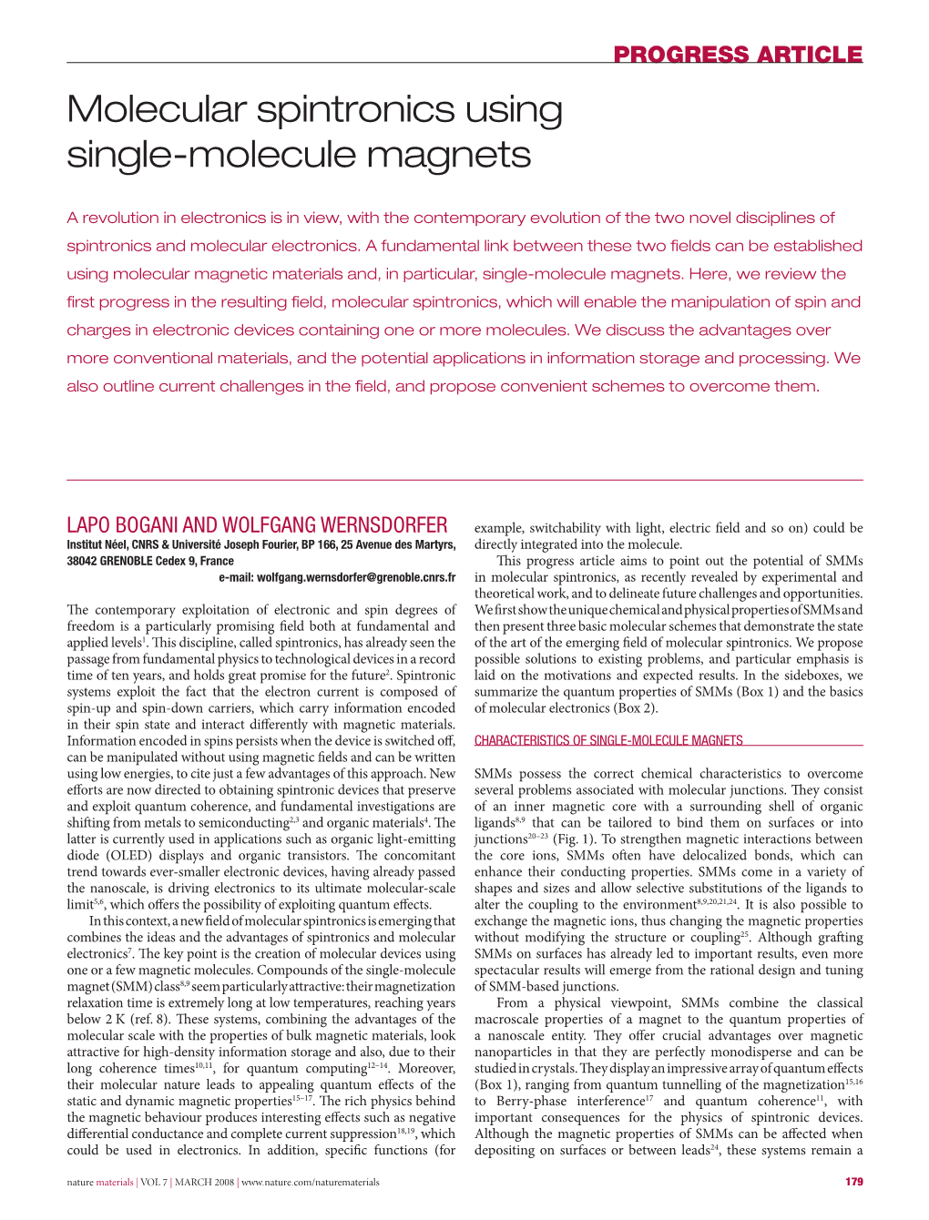 Molecular Spintronics Using Single-Molecule Magnets