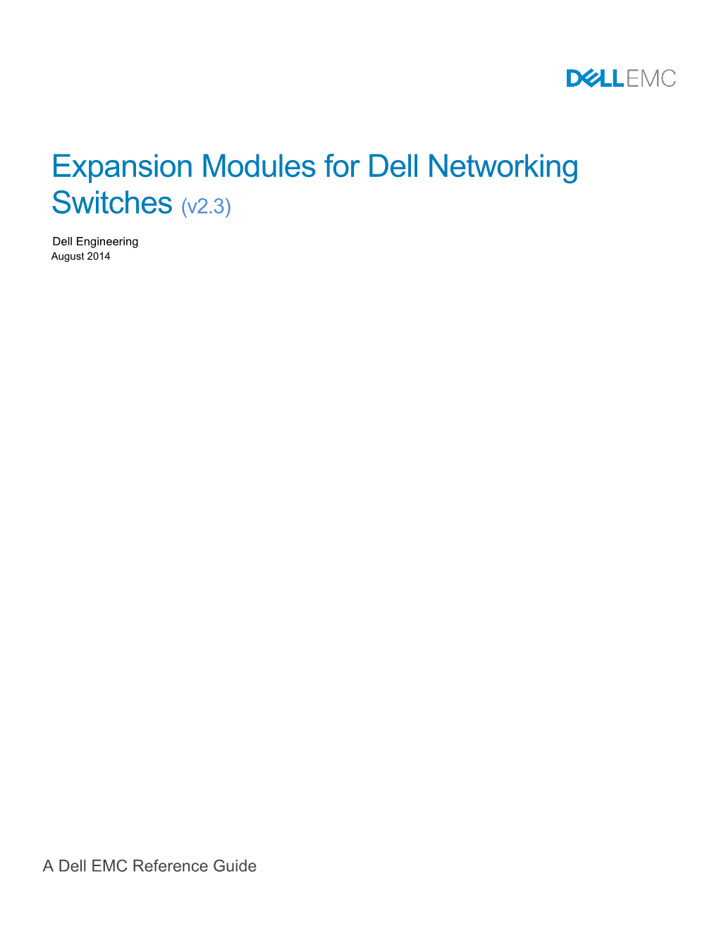 Expansion Modules for Dell Networking Switches (V2.3)