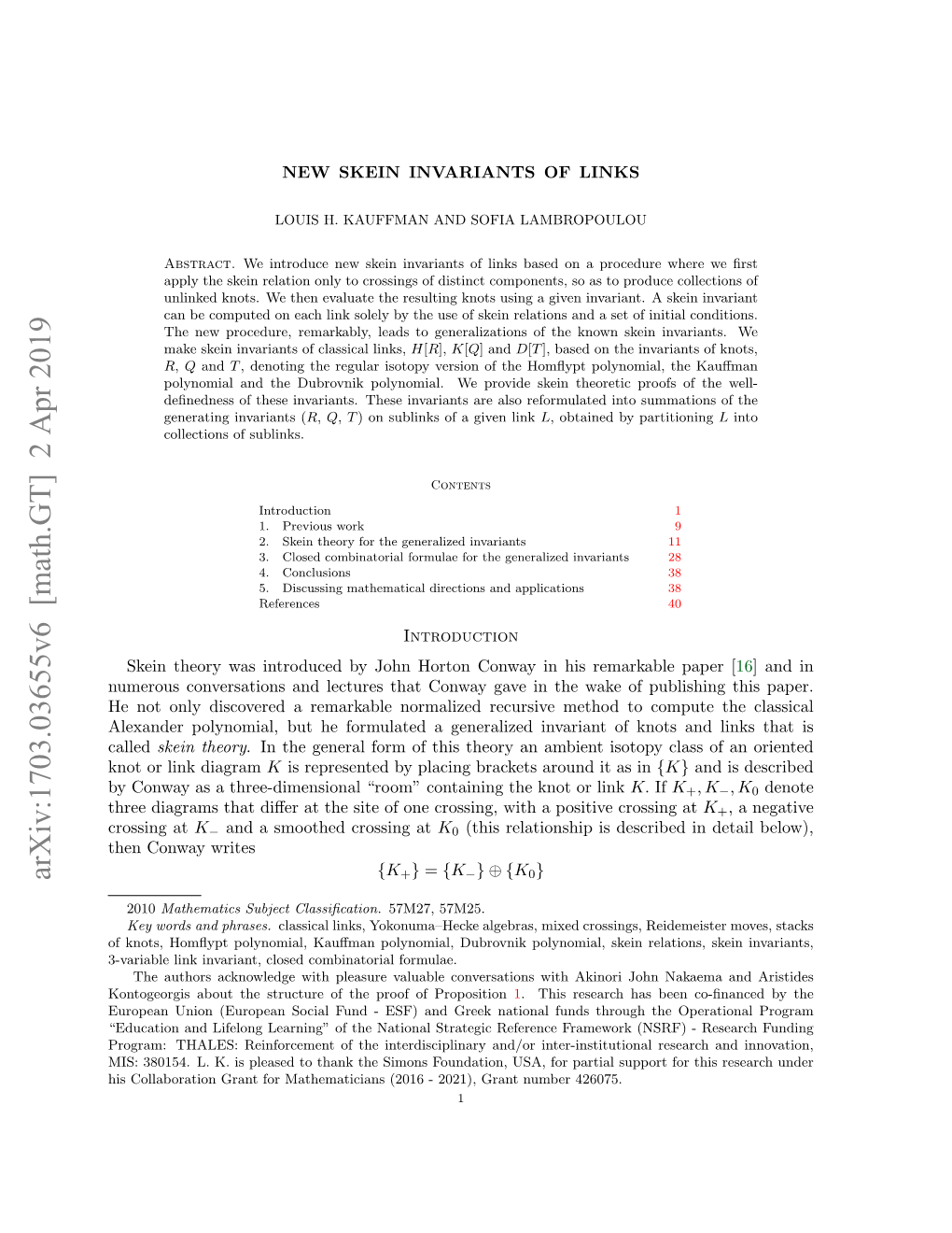 New Skein Invariants of Links