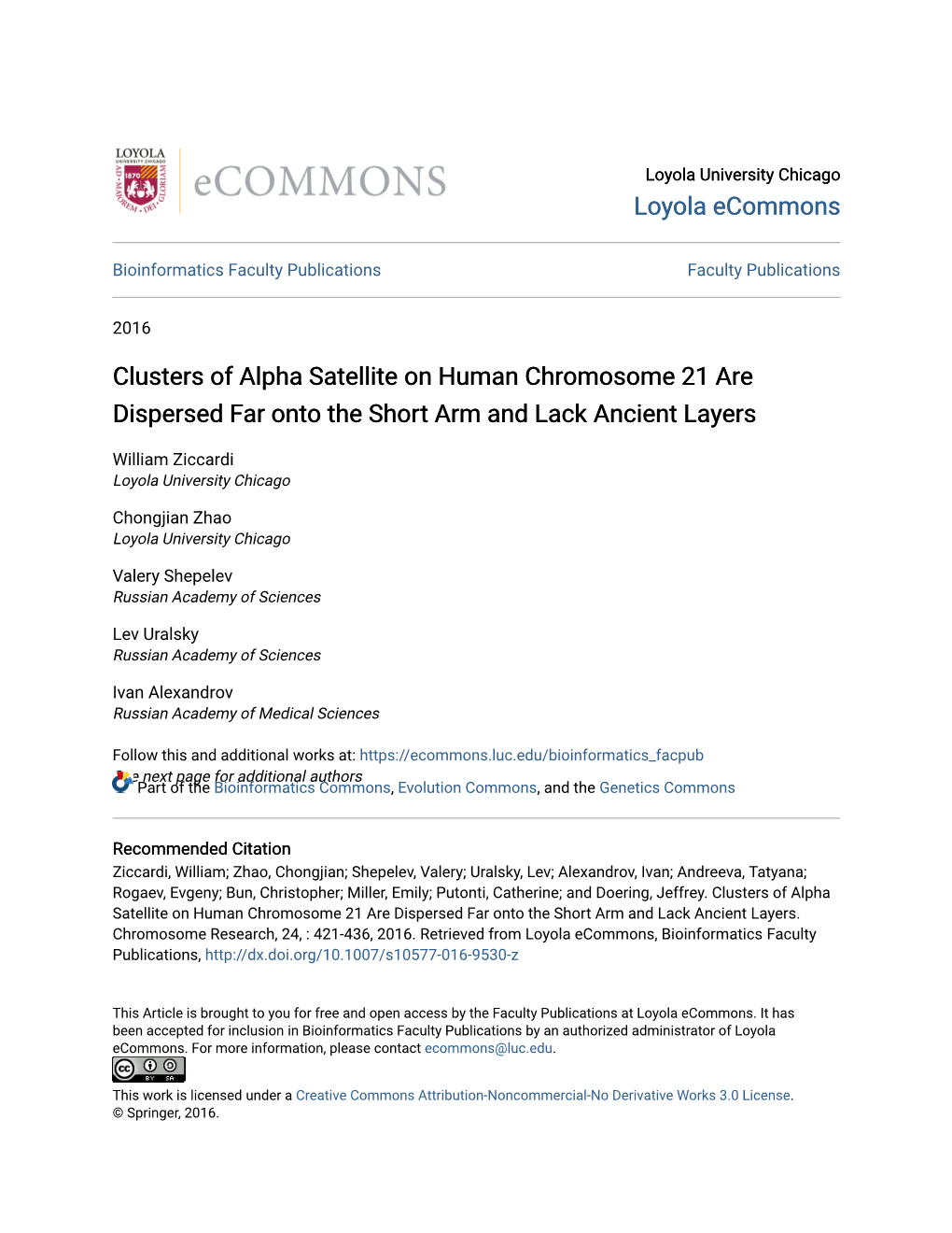 Clusters of Alpha Satellite on Human Chromosome 21 Are Dispersed Far Onto the Short Arm and Lack Ancient Layers