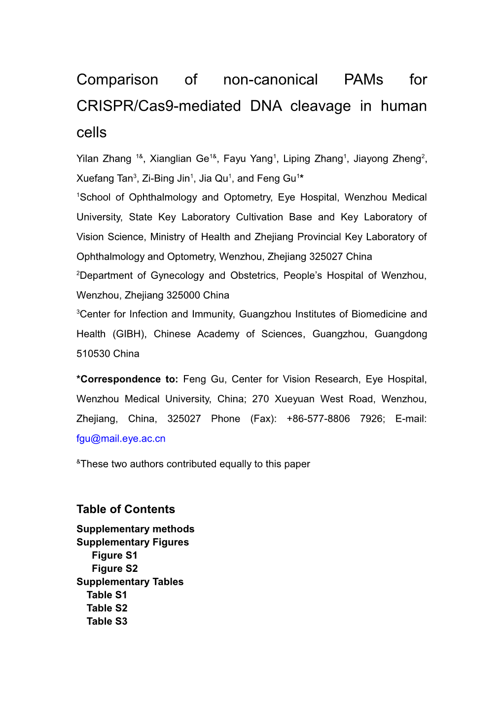 Comparison of Non-Canonical Pams for CRISPR/Cas9-Mediated DNA Cleavage in Human Cells