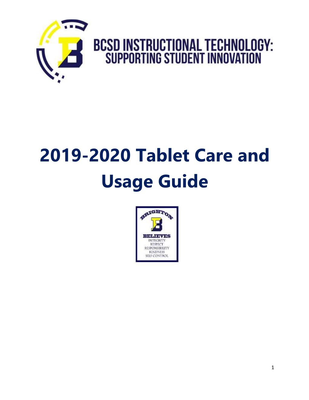 2019-2020 Tablet Care and Usage Guide