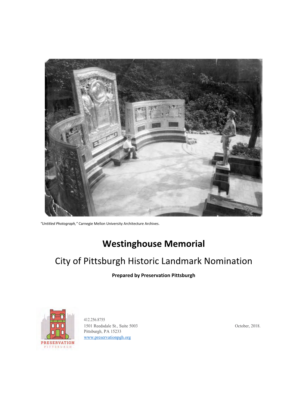 Westinghouse Memorial City of Pittsburgh Historic Landmark Nomination