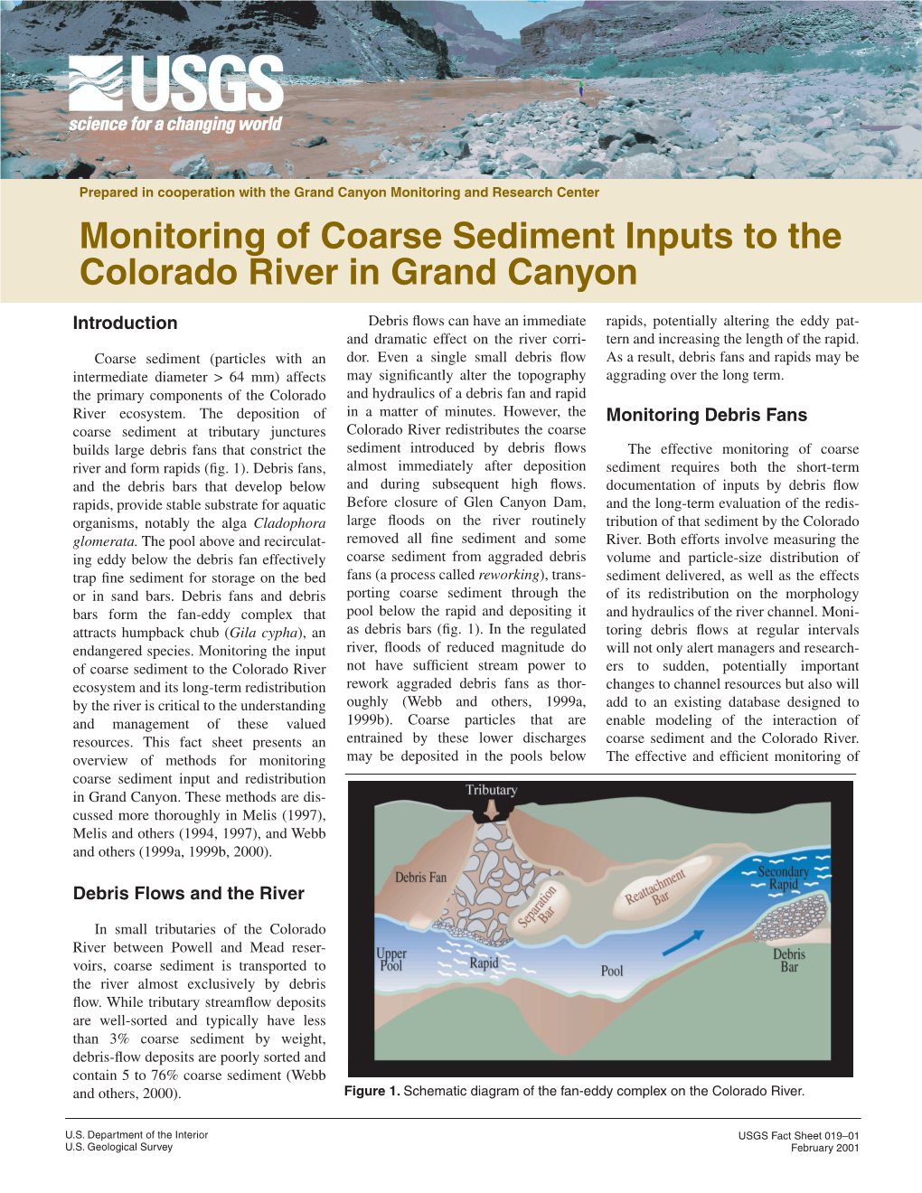 Monitoring of Coarse Sediment Inputs to the Colorado River in Grand Canyon