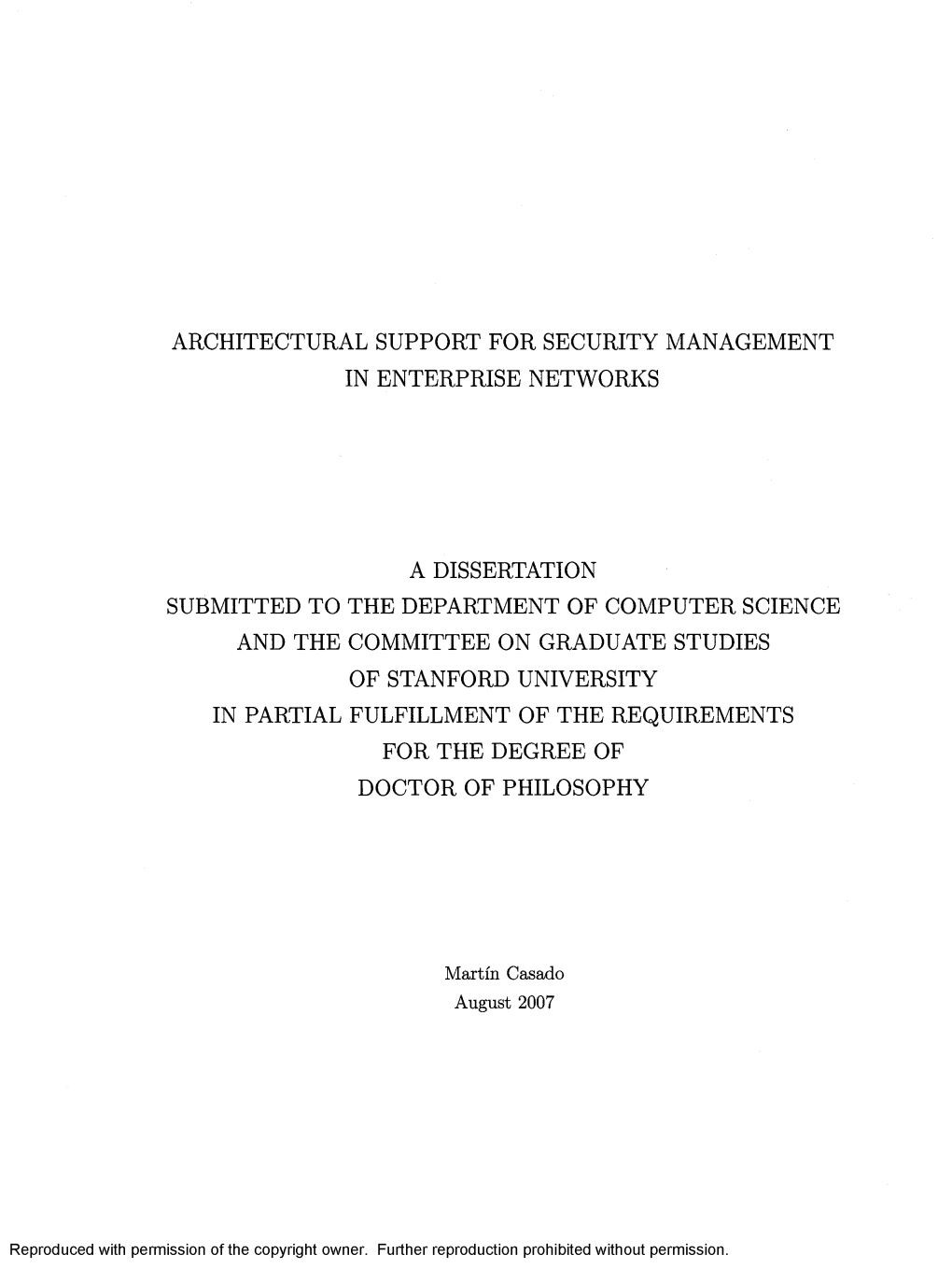 Architectural Support for Security Management in Enterprise Networks