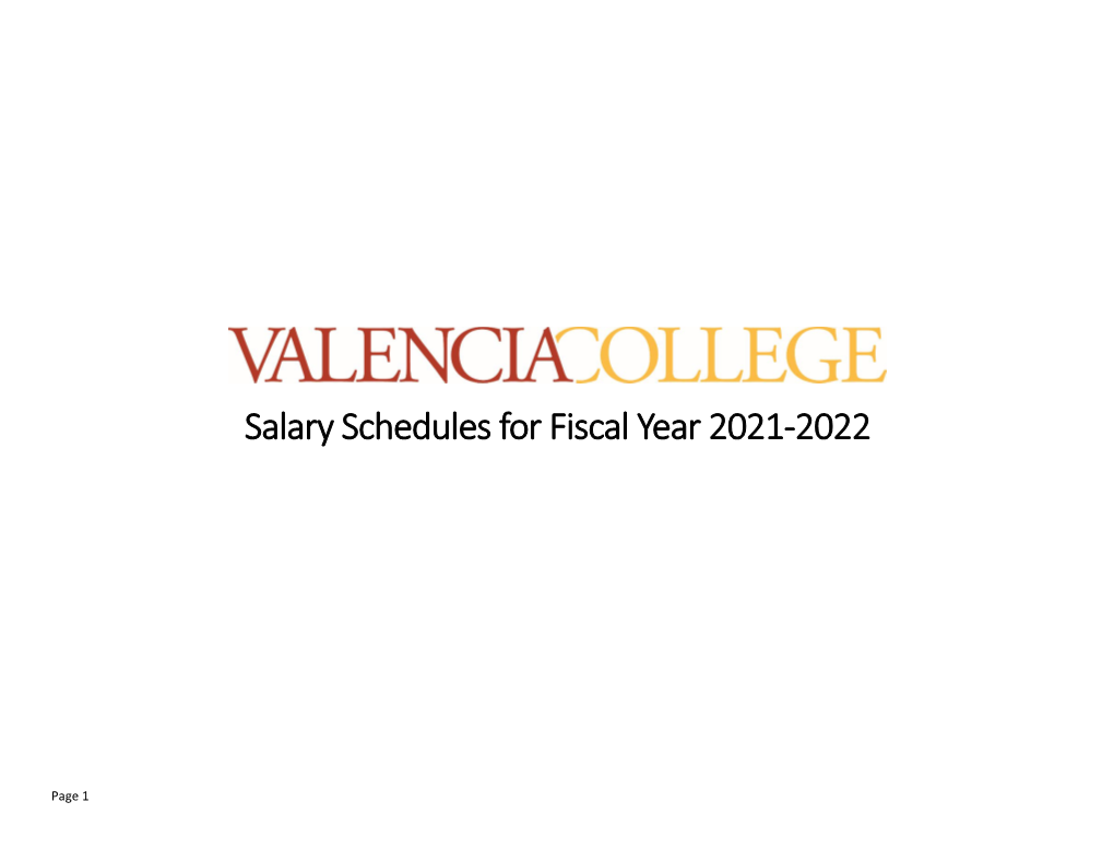 Salary Schedules for Fiscal Year 2021-2022