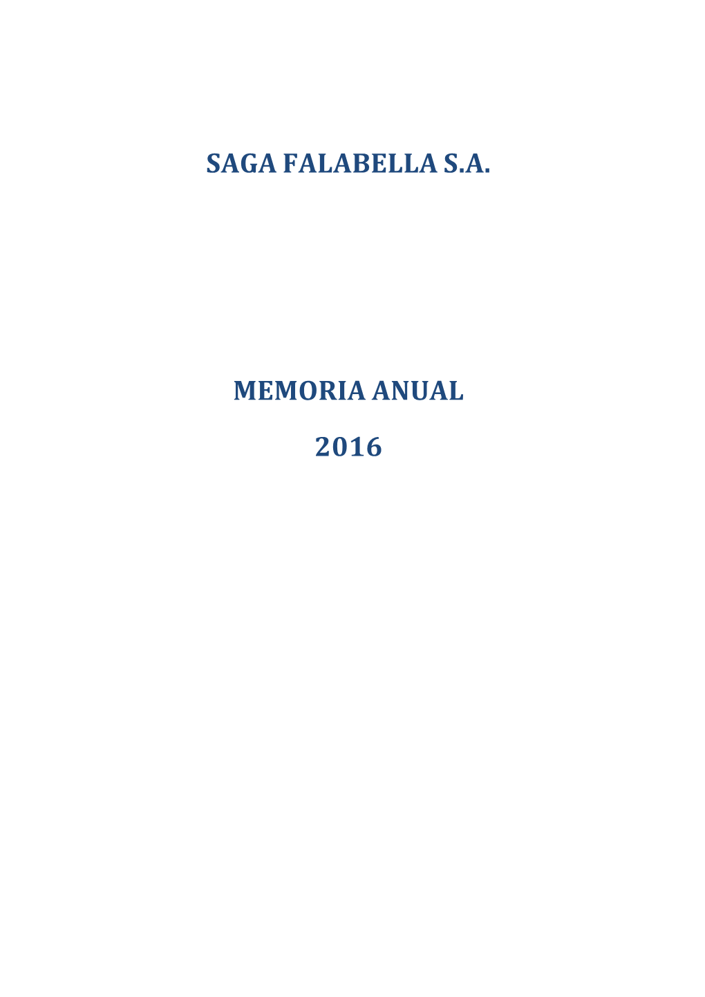 Falabella Perú Memoria Anual 1999