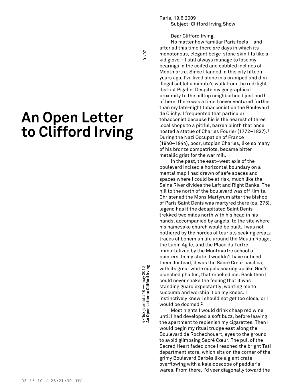 An Open Letter to Clifford Irving