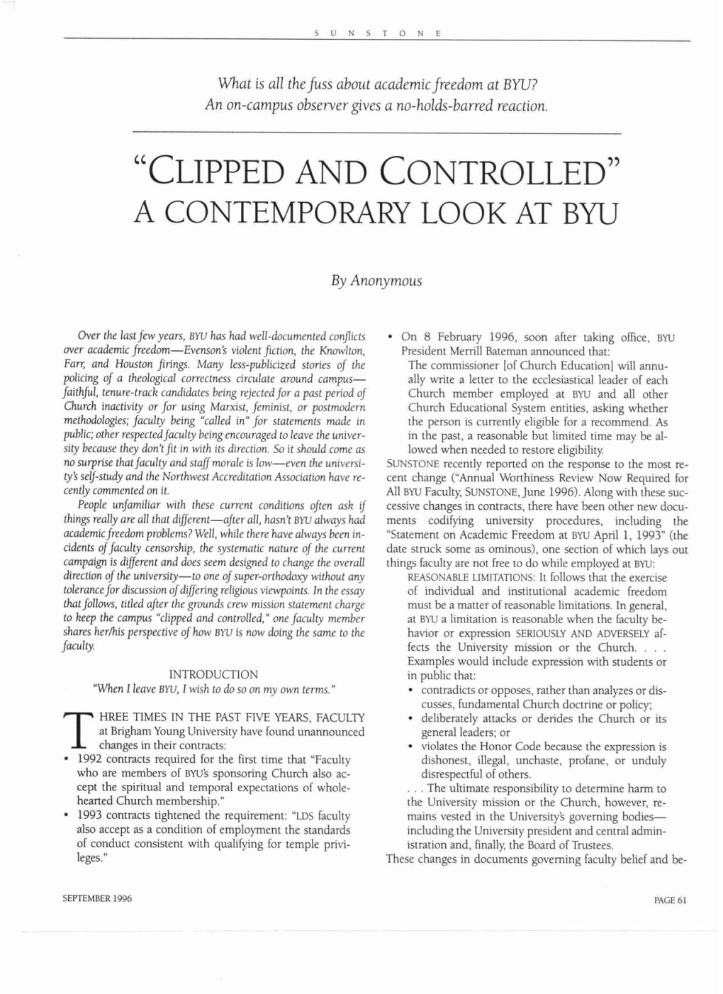 "Clipped and Controlled"