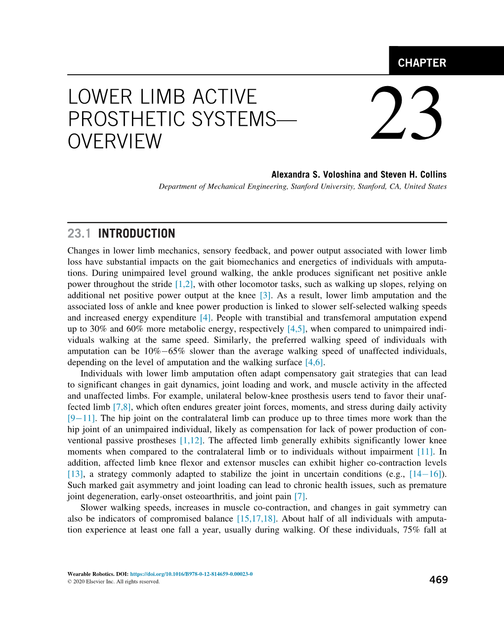 Chapter 23. Lower Limb Active Prosthetic Systems—Overview