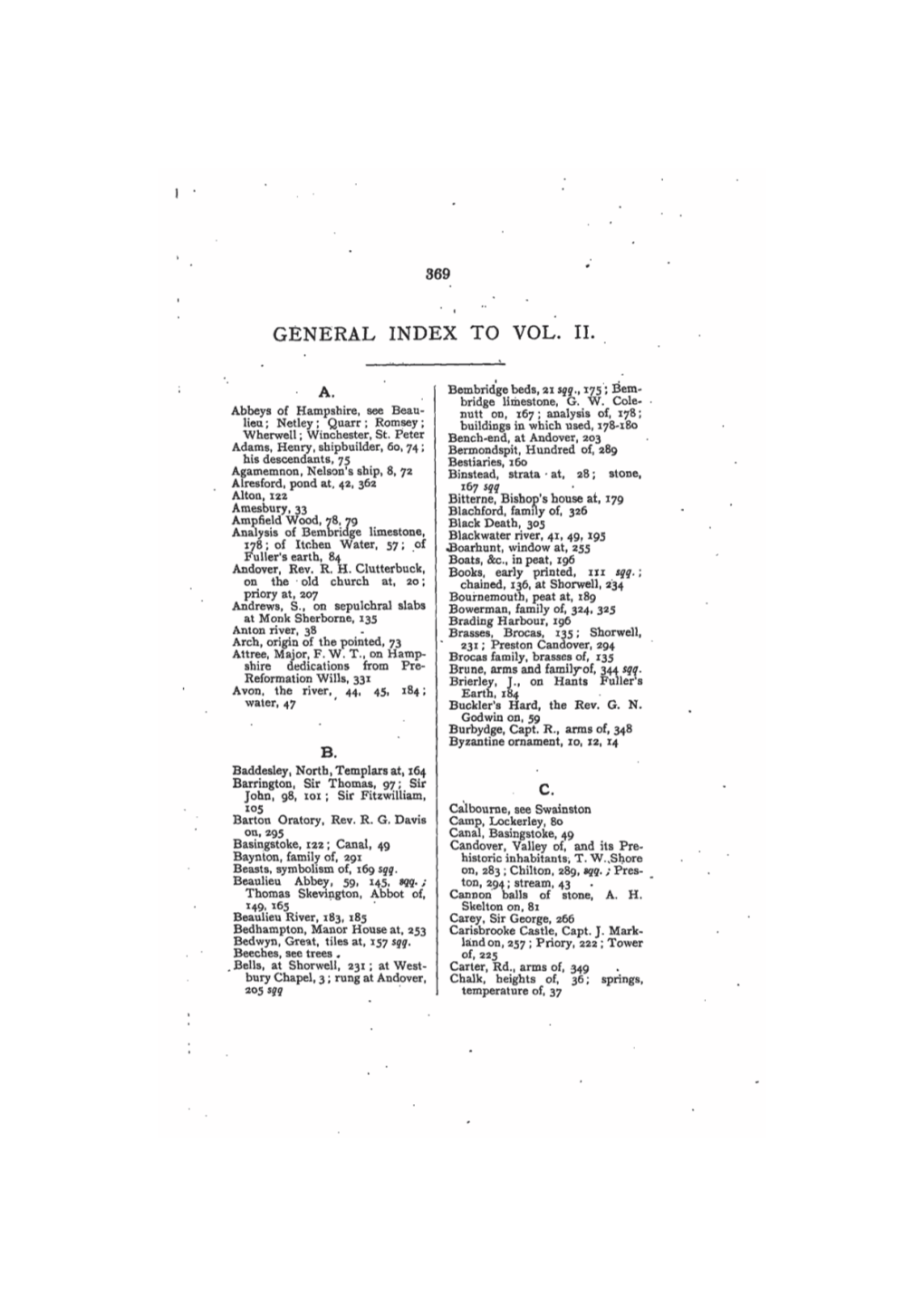 General Index to Vol. Ii