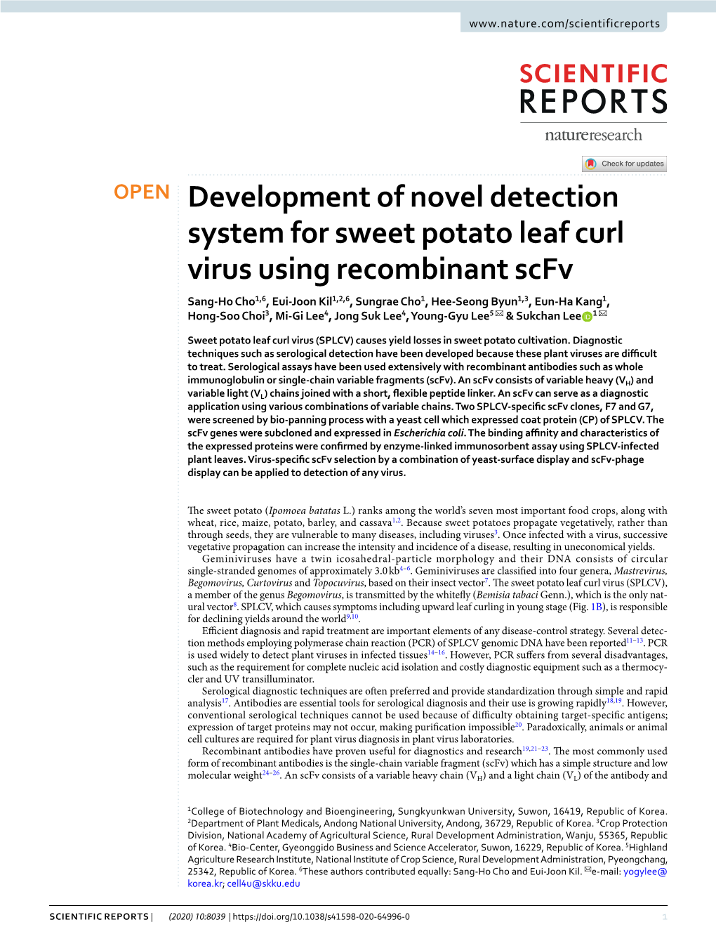 Development of Novel Detection System for Sweet Potato Leaf Curl