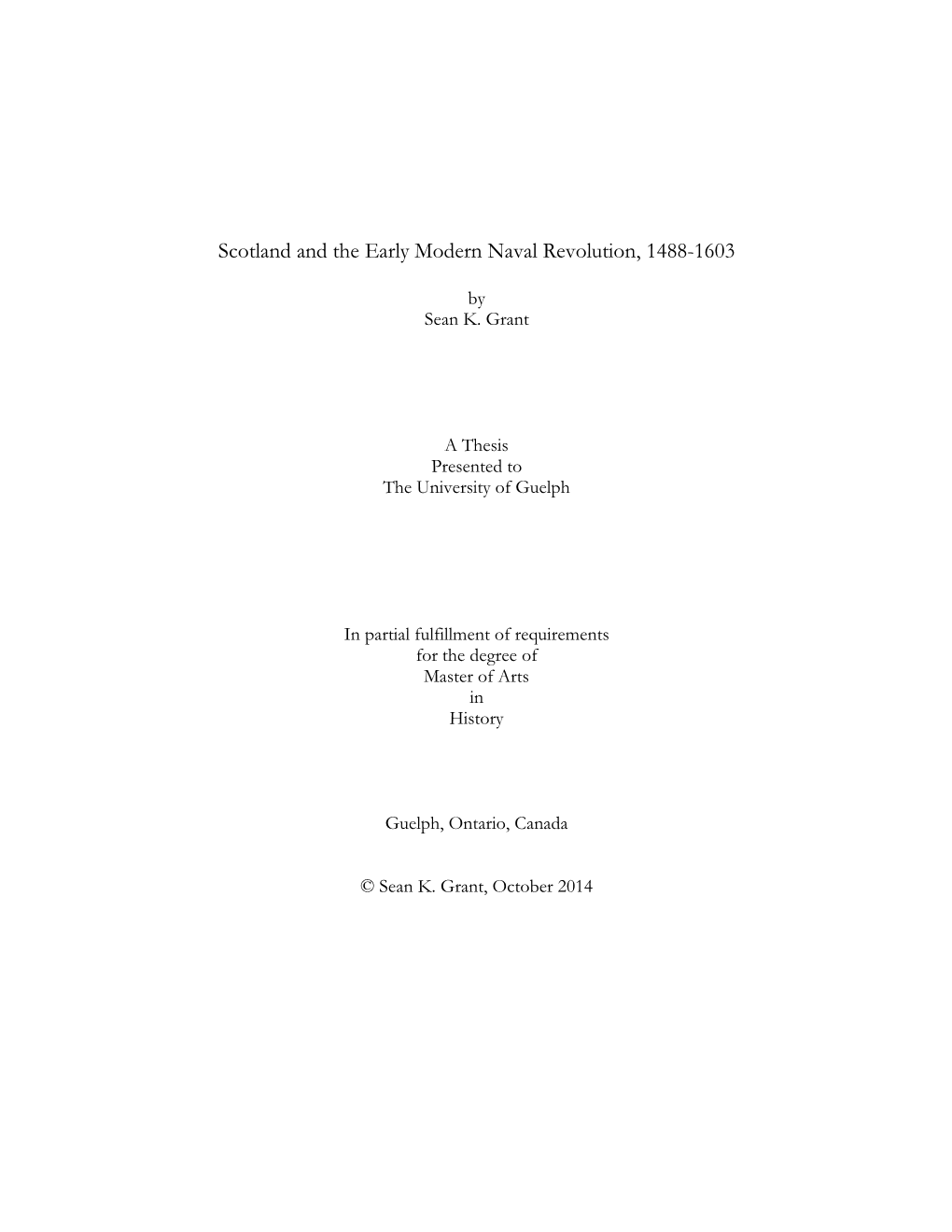 Scotland and the Early Modern Naval Revolution, 1488-1603