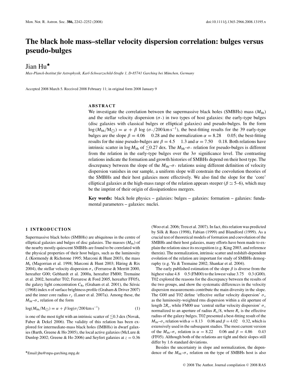 The Black Hole Mass–Stellar Velocity Dispersion Correlation: Bulges Versus Pseudo-Bulges