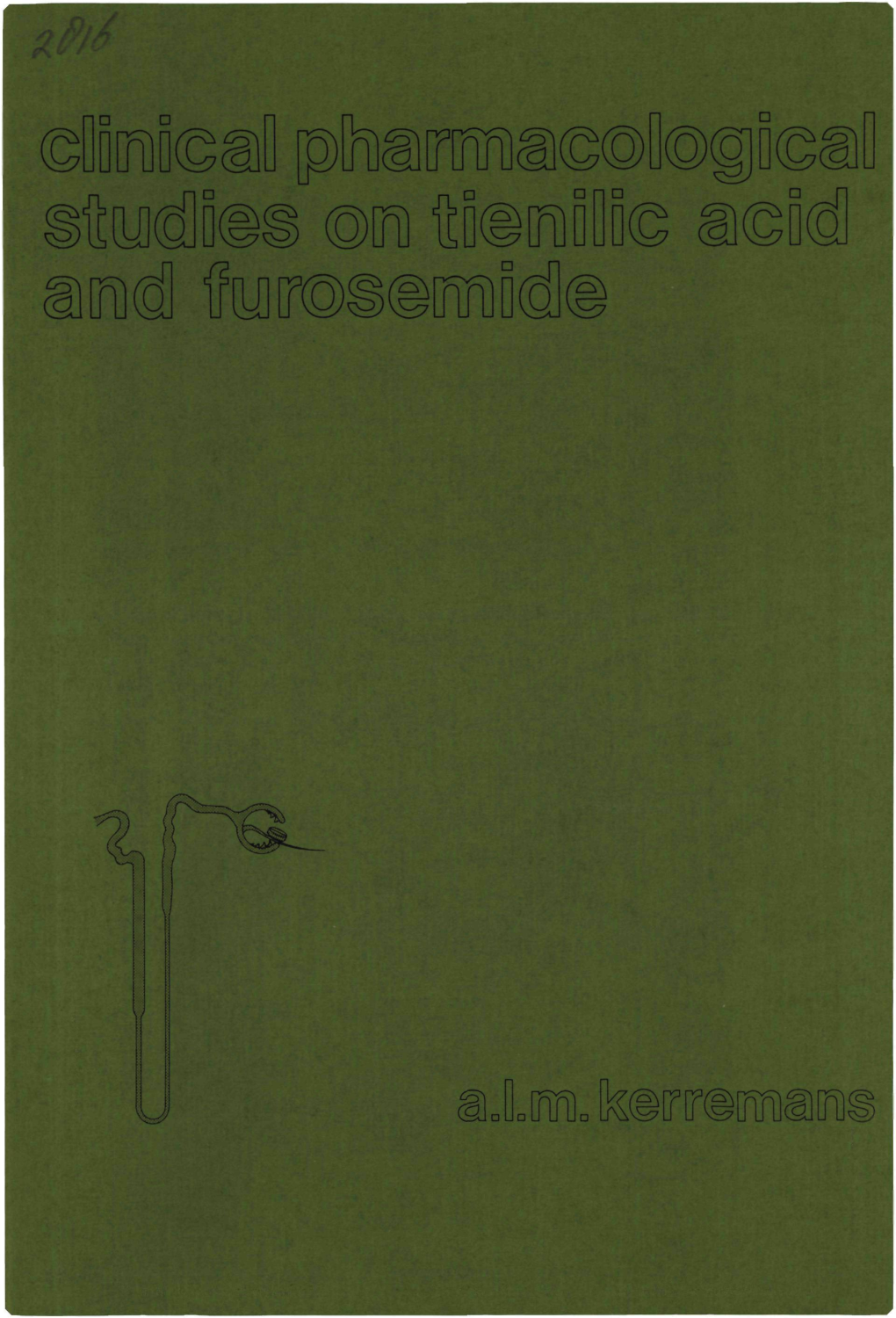 Ш„ ^Гг Тііи CLINICAL PHARMACOLOGICAL STUDIES on TIENILIC ACID and FUROSEMIDE Promotores: Prof