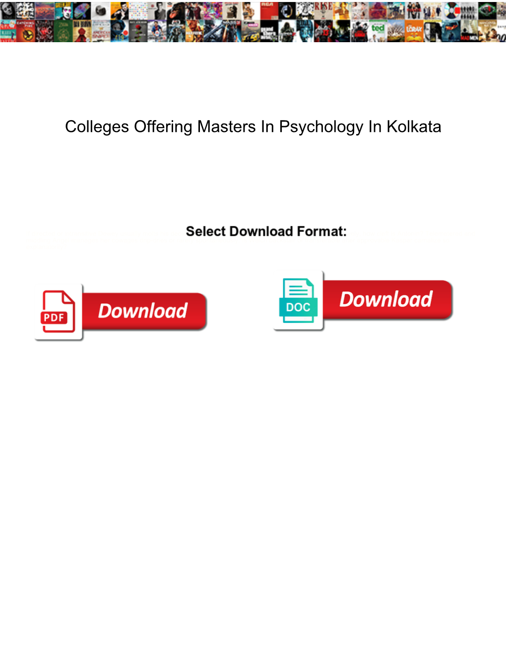 Colleges Offering Masters in Psychology in Kolkata