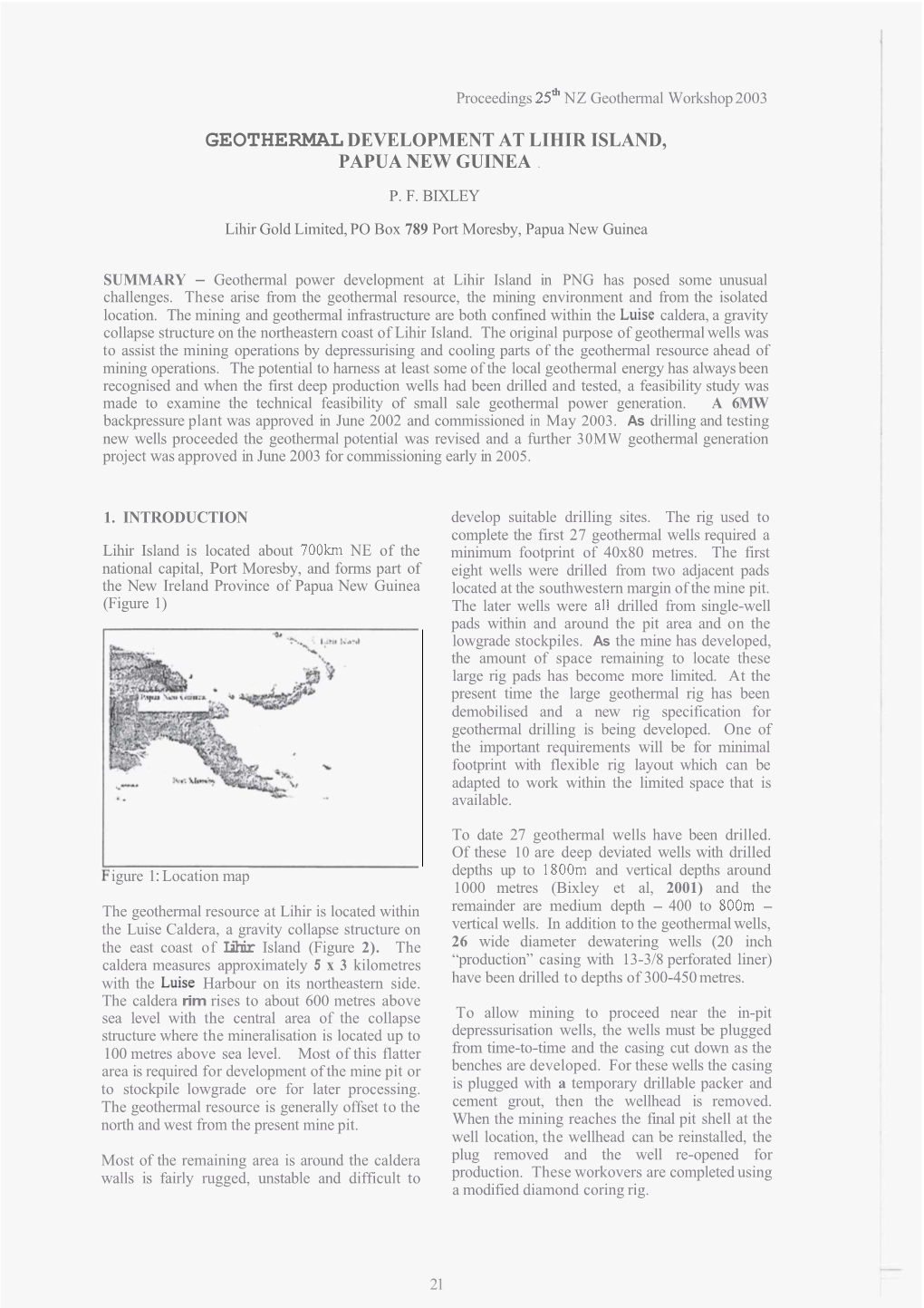 Geothermaldevelopment at Lihir Island, Papua New Guinea