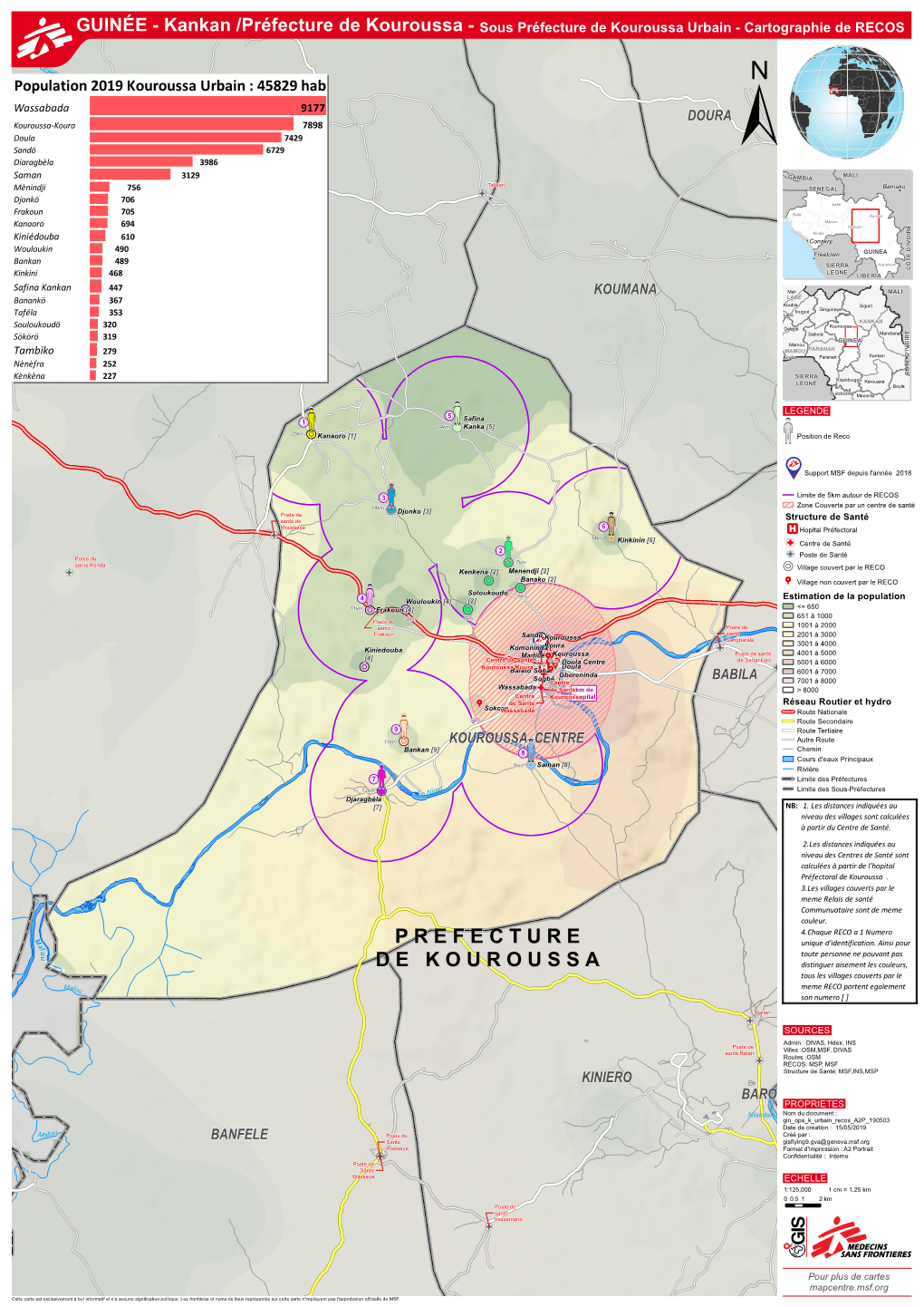 GUINÉE - Kankan /Préfecture De Kouroussa - Sous Préfecture De Kouroussa Urbain - Cartographie De RECOS